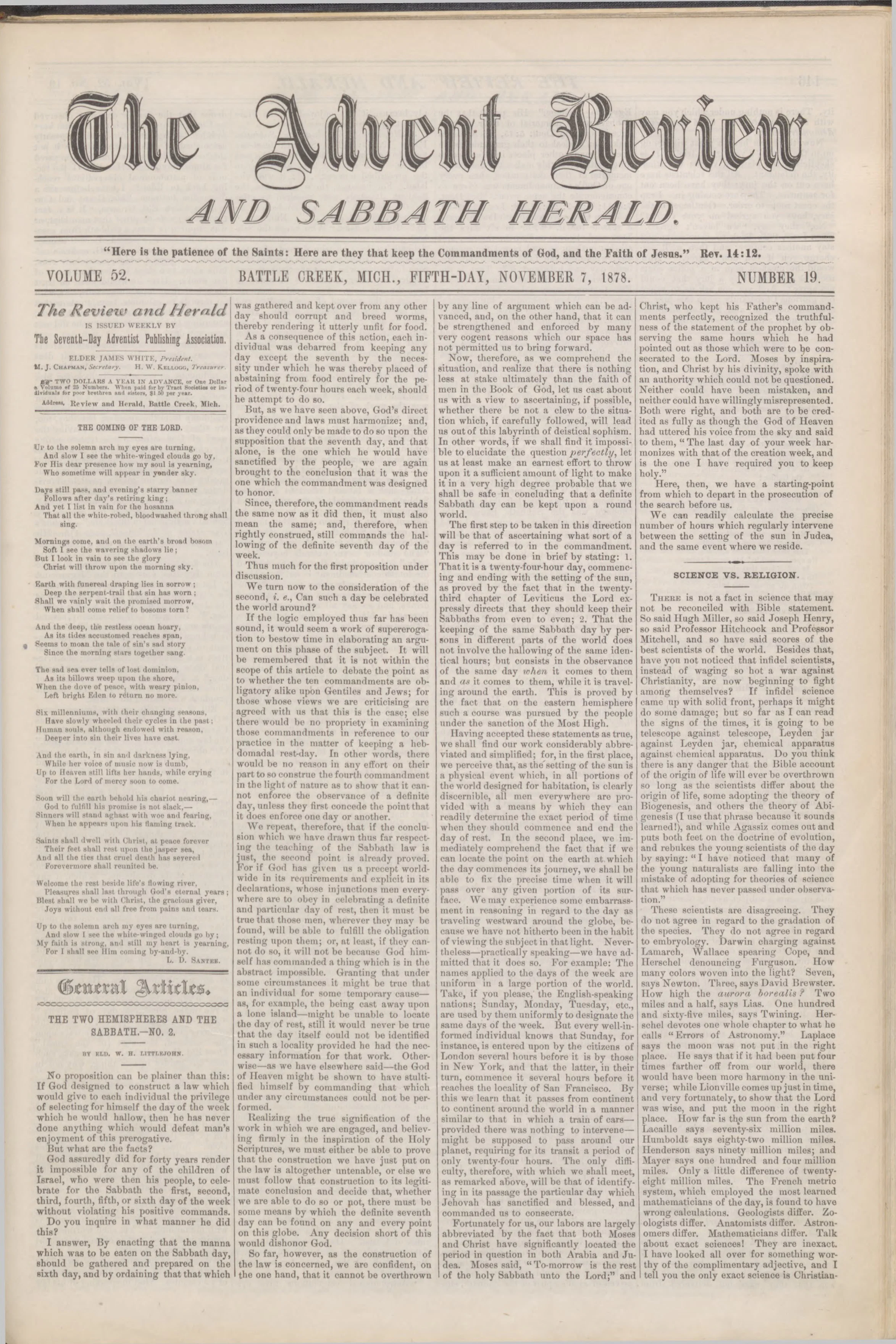 Vol. 52, No. 19.