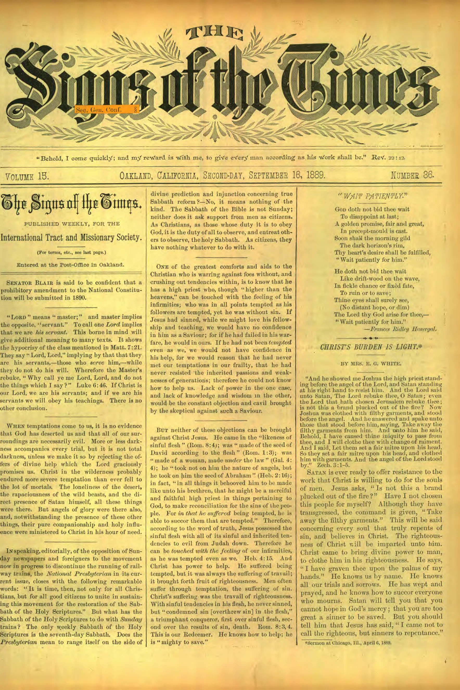 Vol. 15, No. 36.