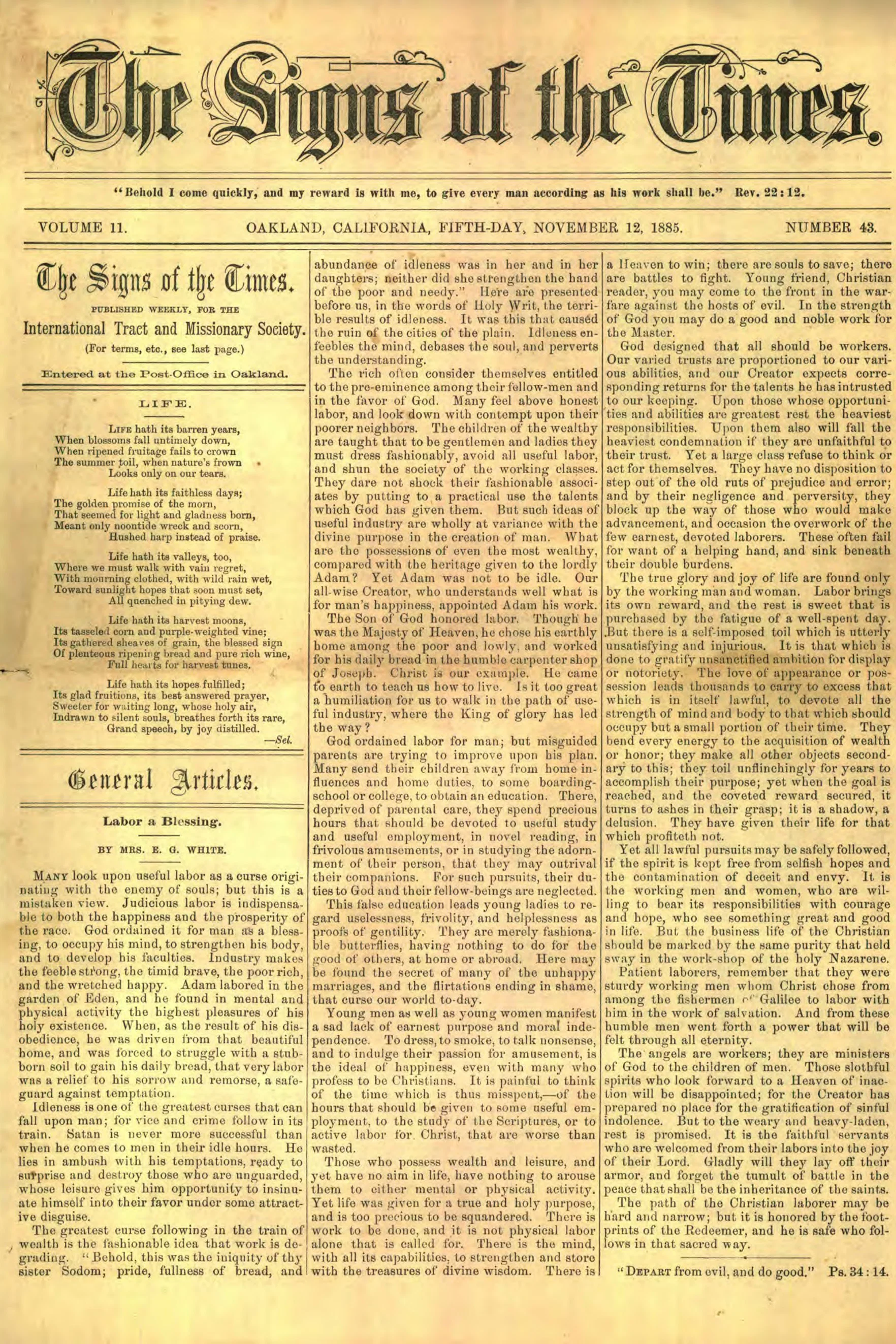 Vol. 11, No. 43.
