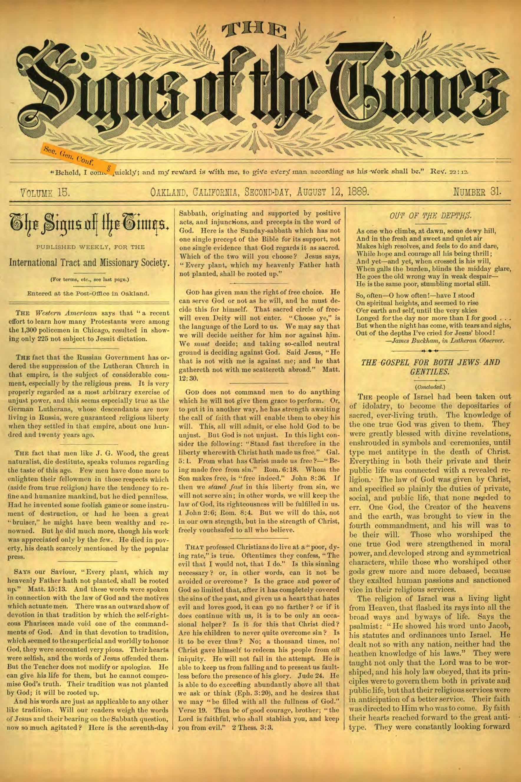 Vol. 15, No. 31.