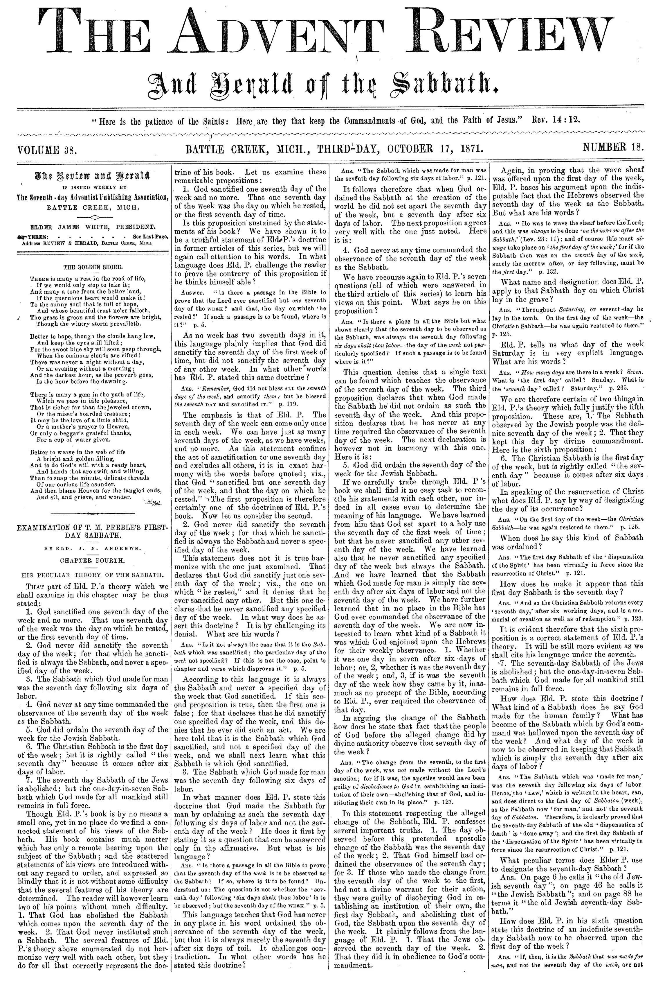 Vol. 38, No. 18.