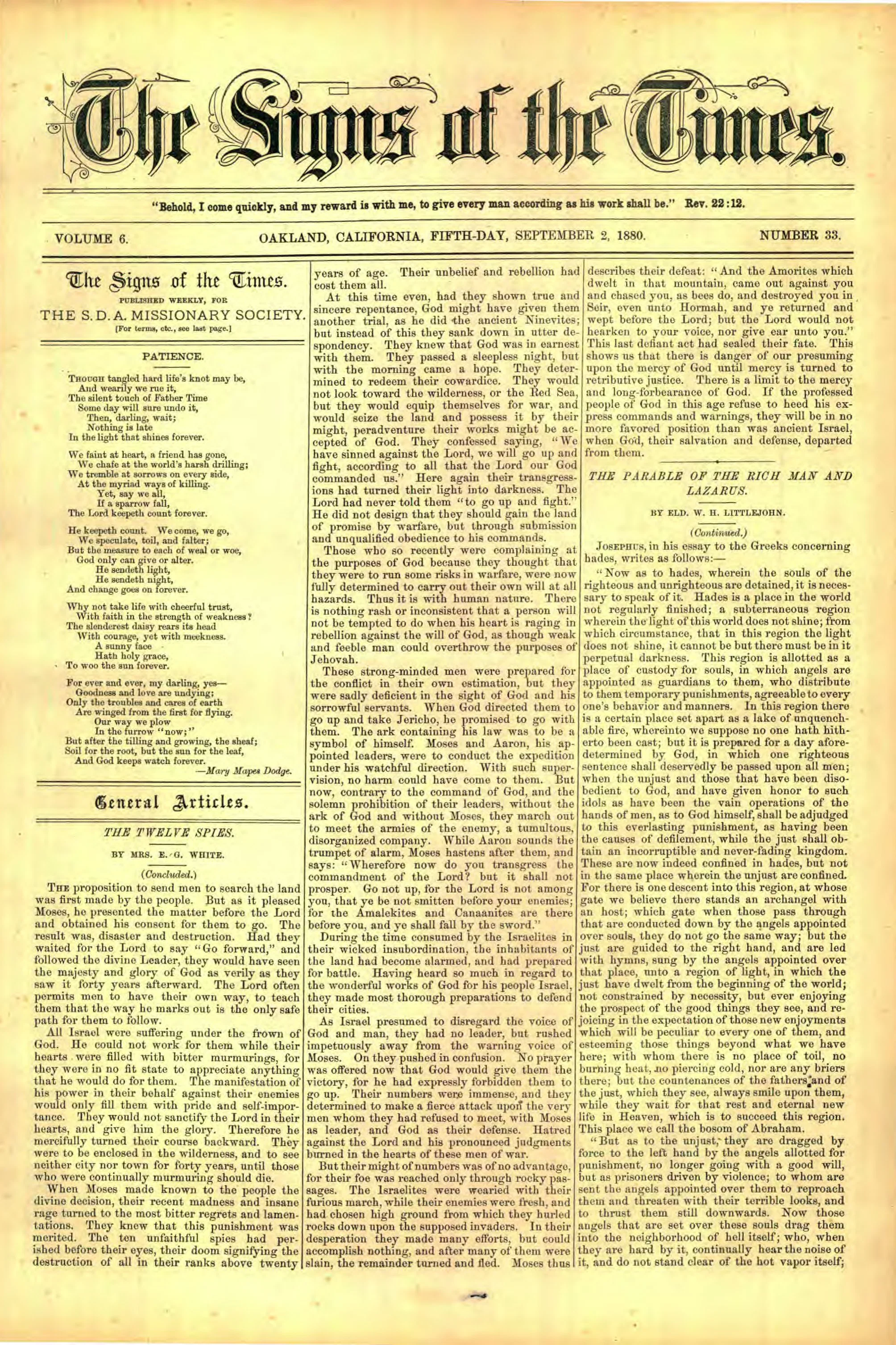 Vol. 6, No. 33.