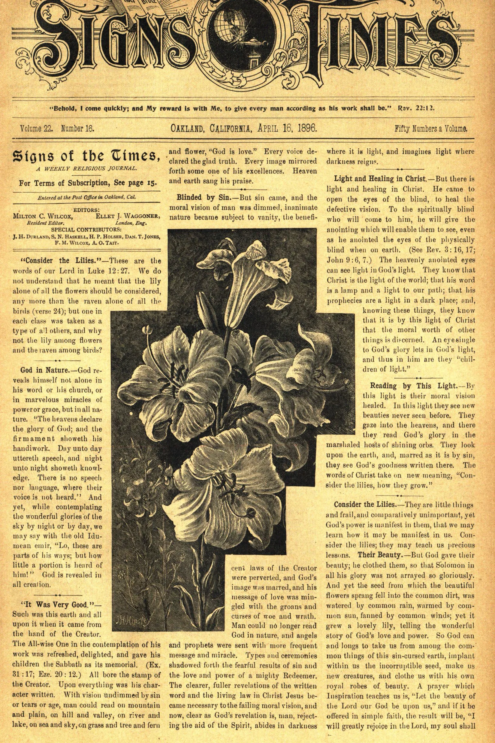 Vol. 22, No. 16.