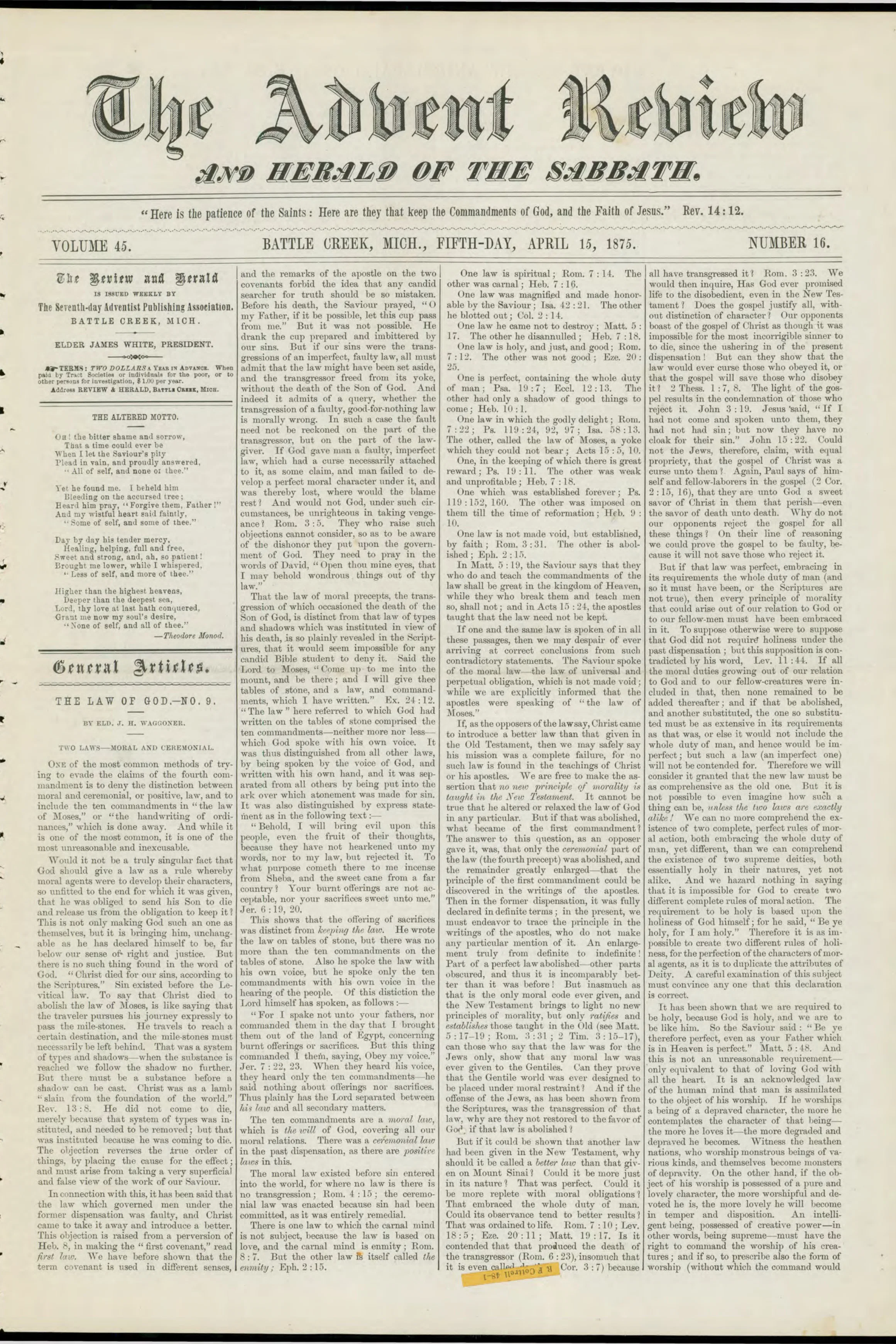 Vol. 45, No. 16.
