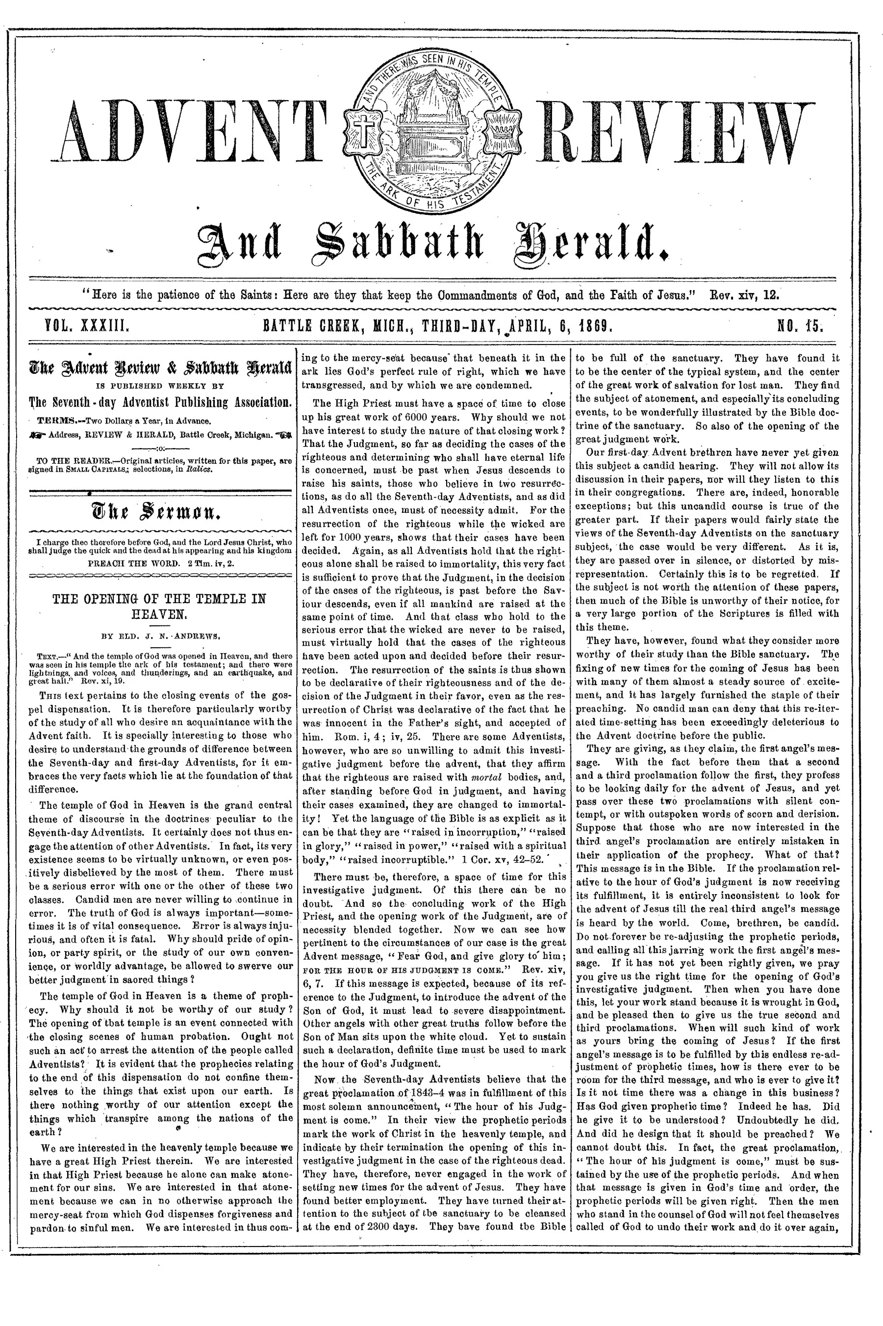 Vol. 33, No. 15.