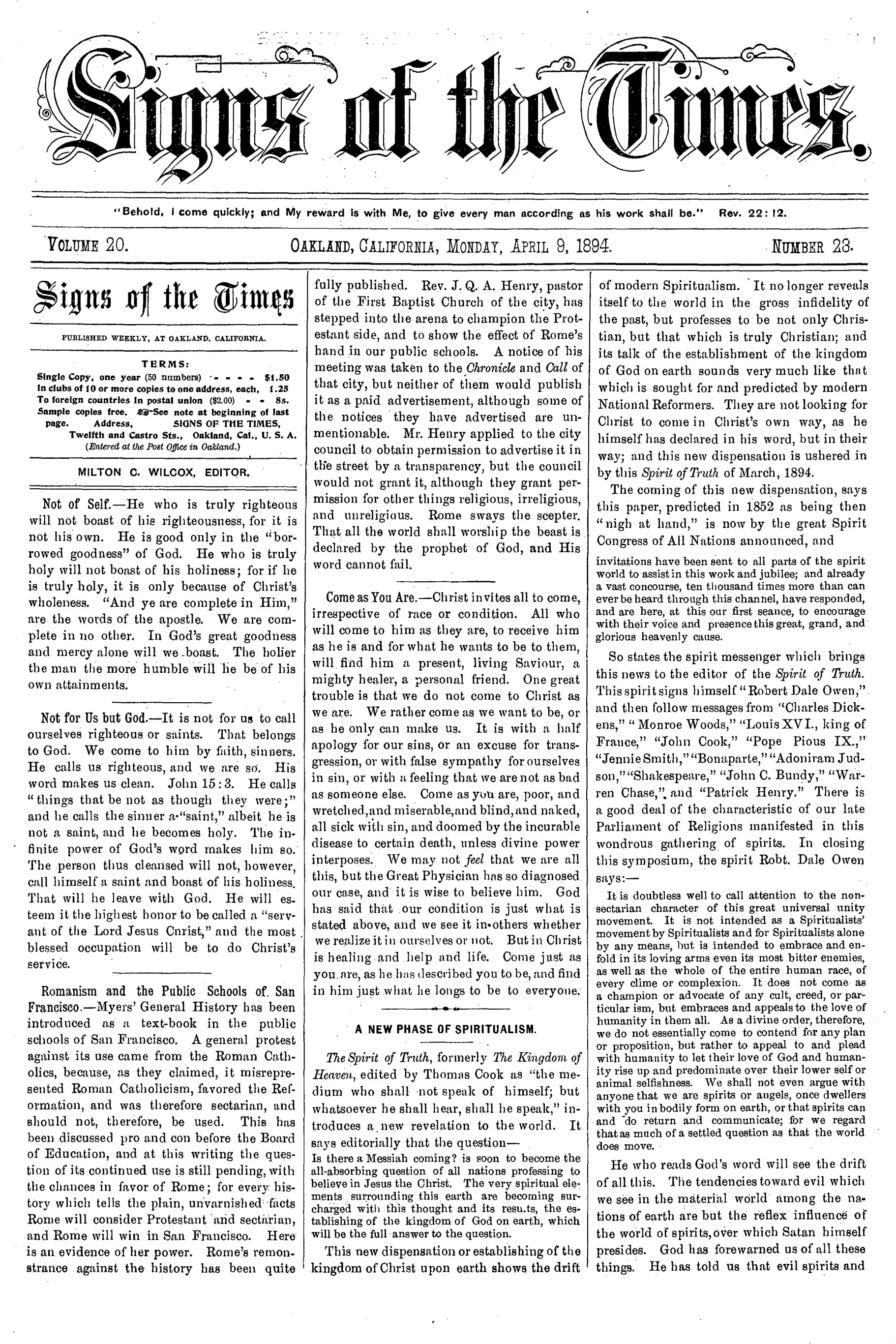 Vol. 20, No. 23.