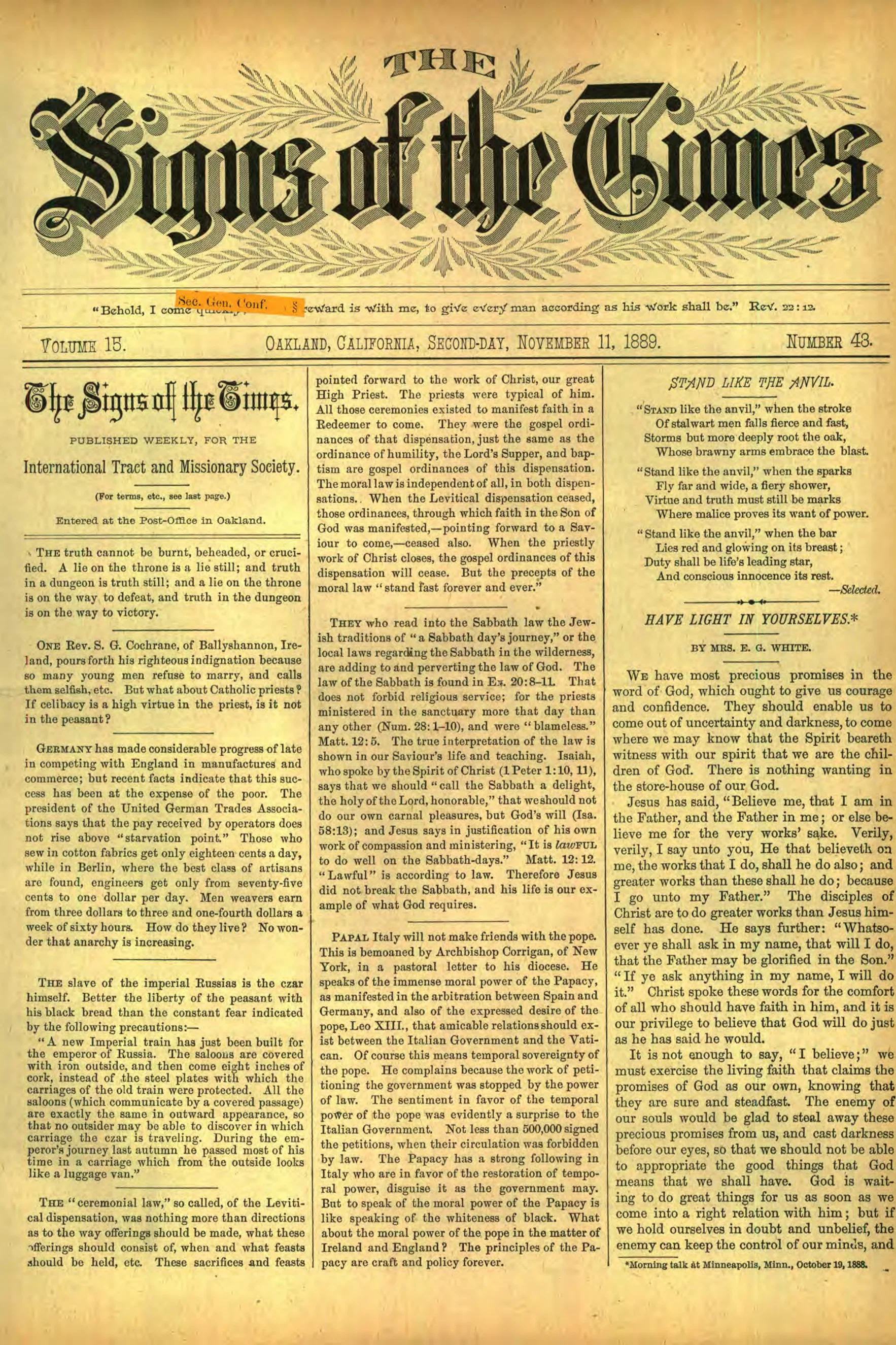 Vol. 15, No. 43.