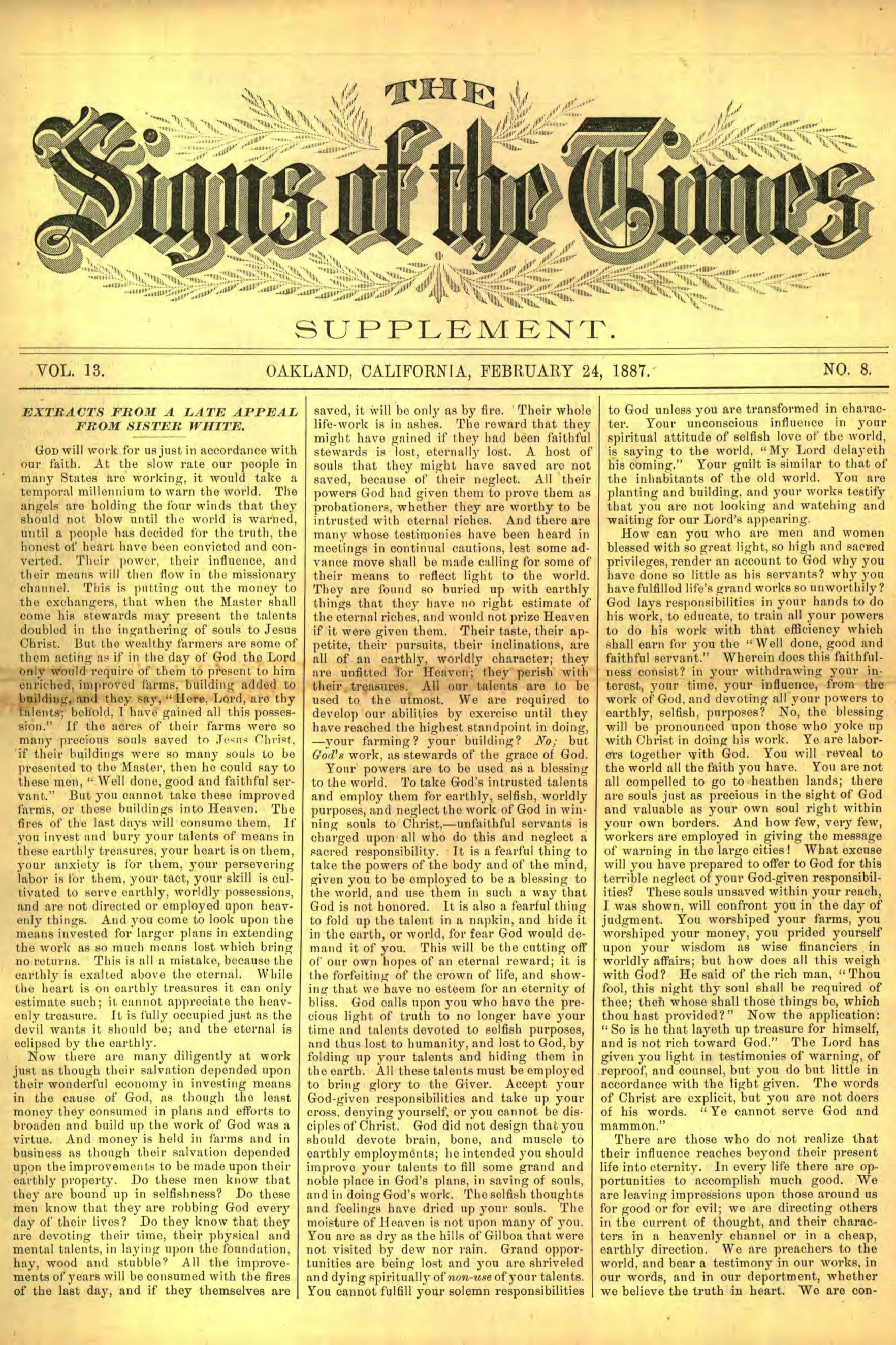 Vol. 13, No. 8.