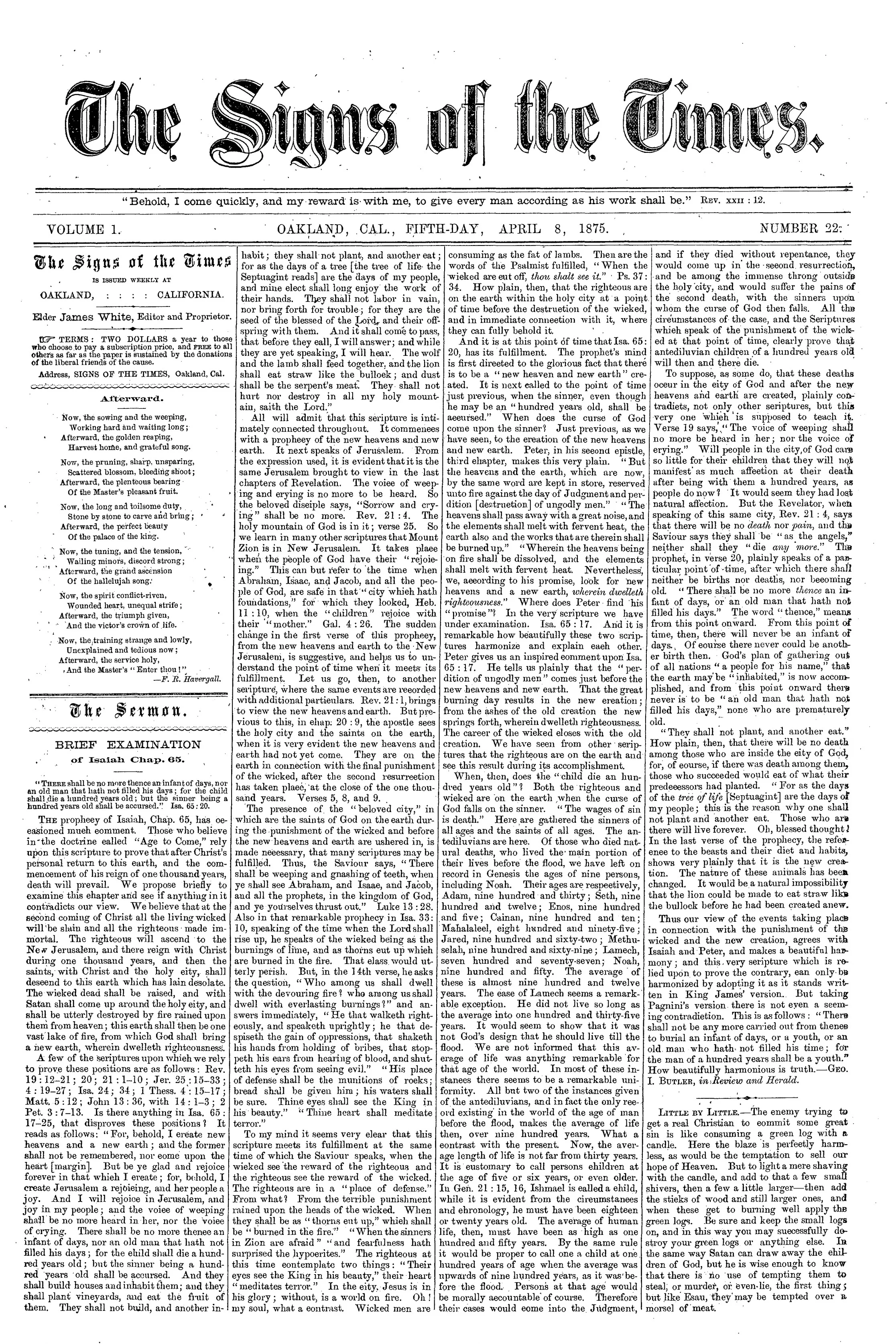 Vol. 1, No. 22.