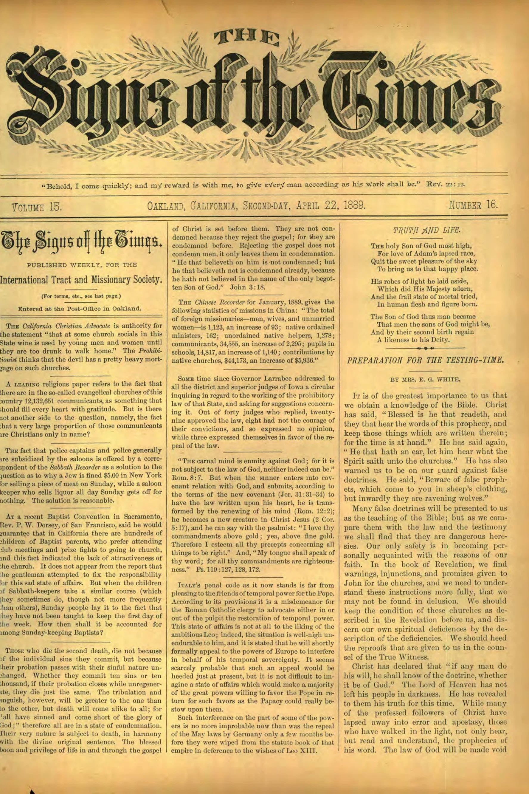Vol. 15, No. 16.