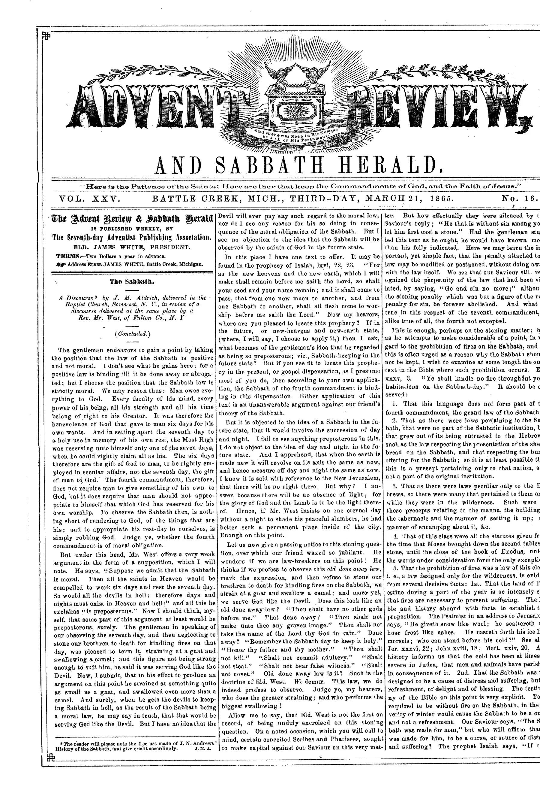 Vol. 25, No. 16.