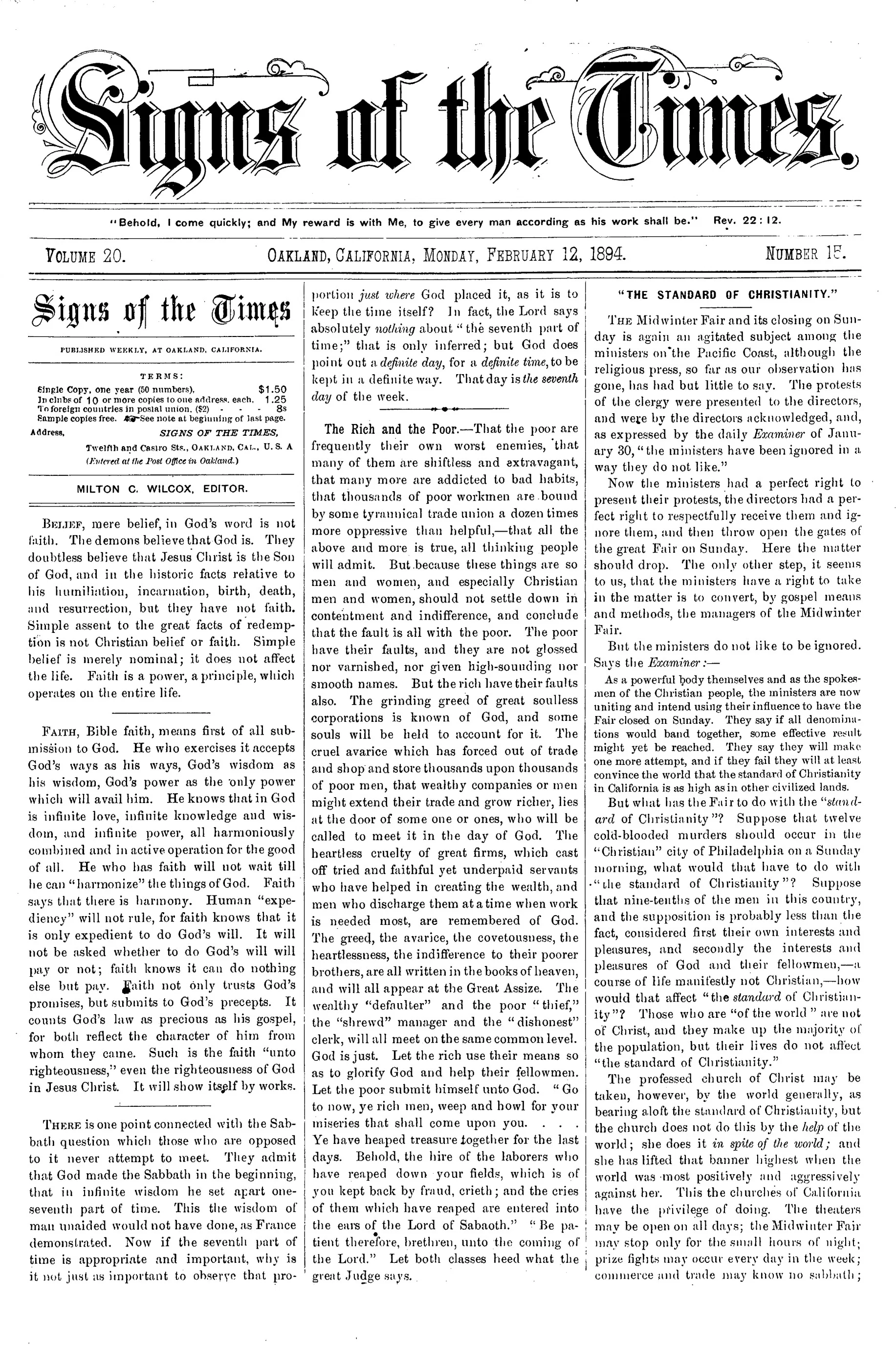 Vol. 20, No. 15.
