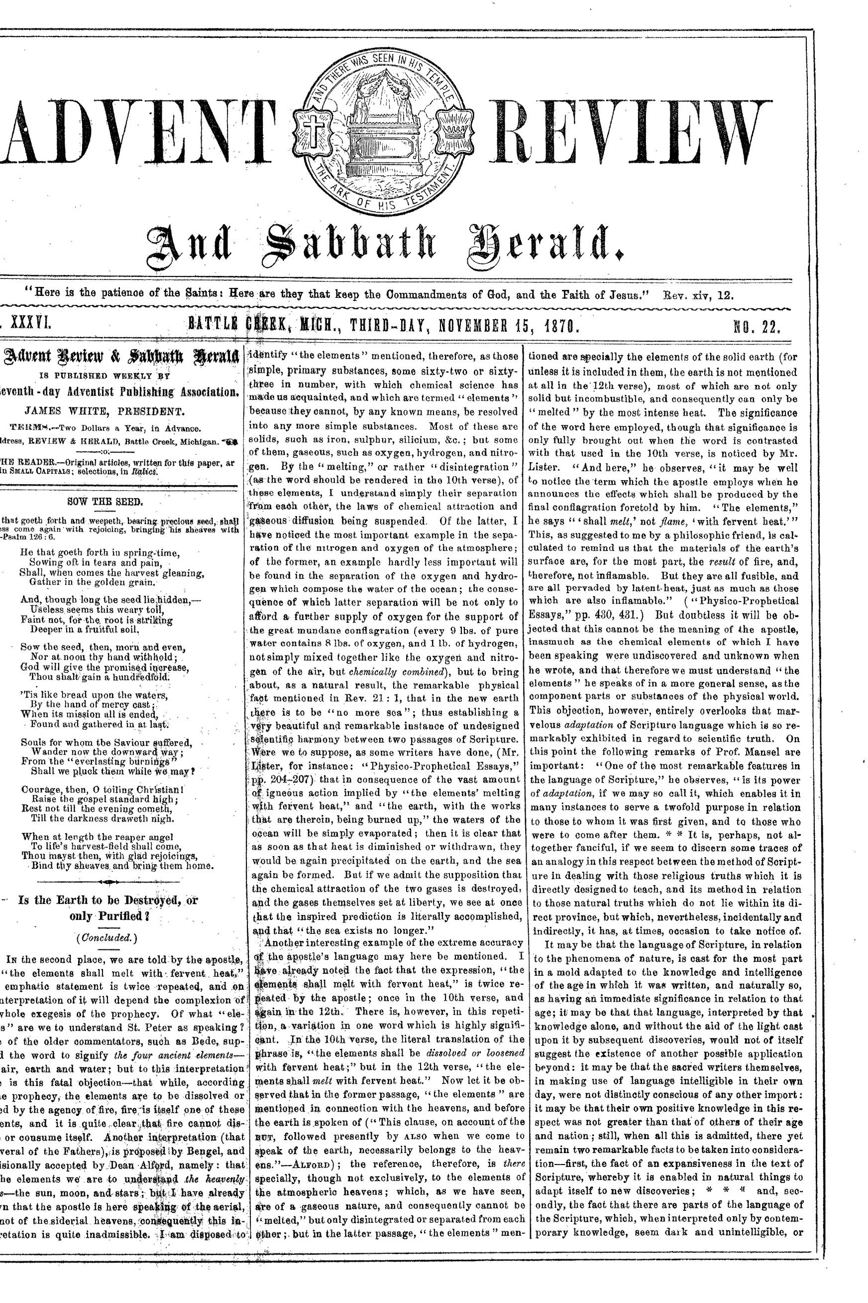 Vol. 36, No. 22.