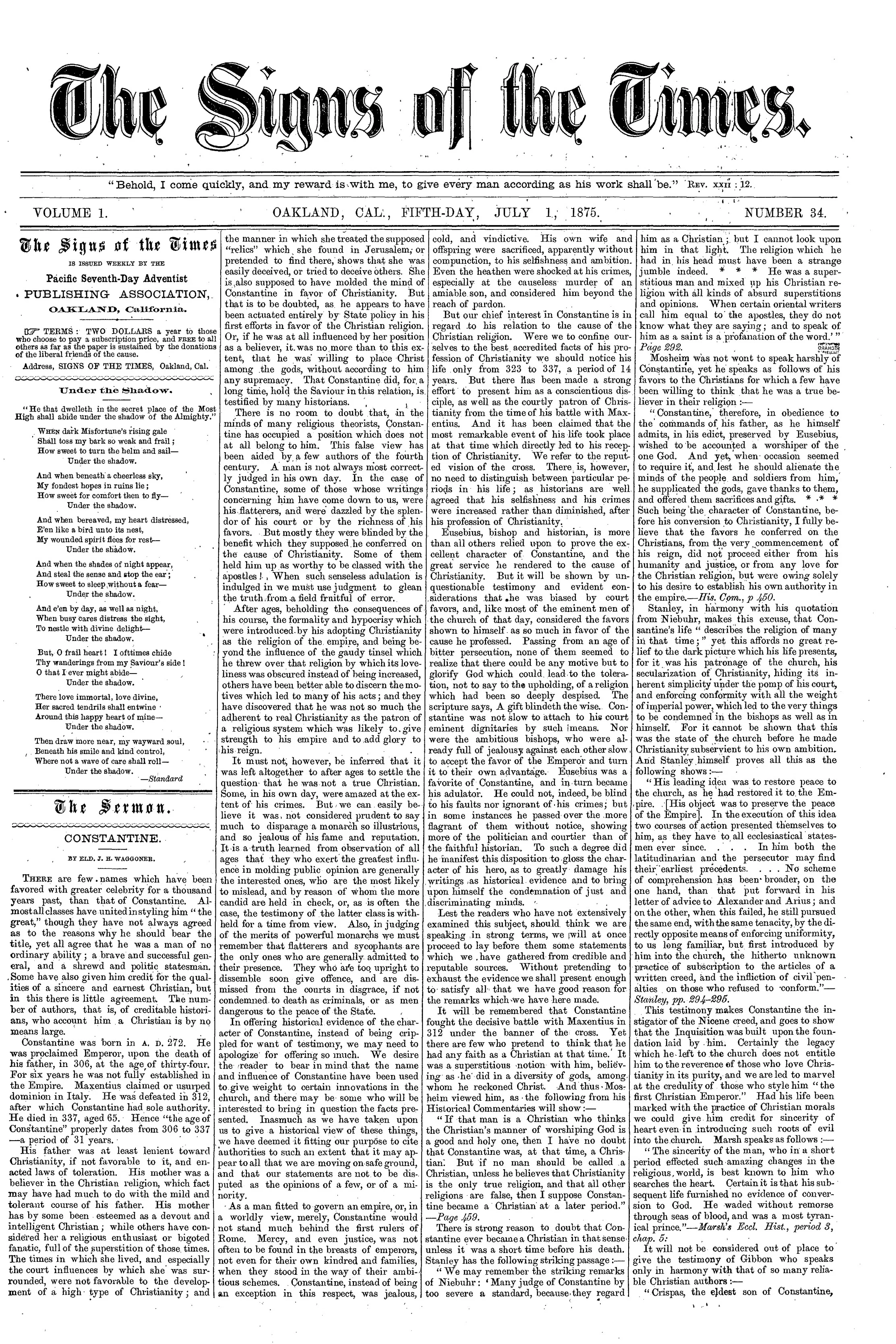 Vol. 1, No. 34.