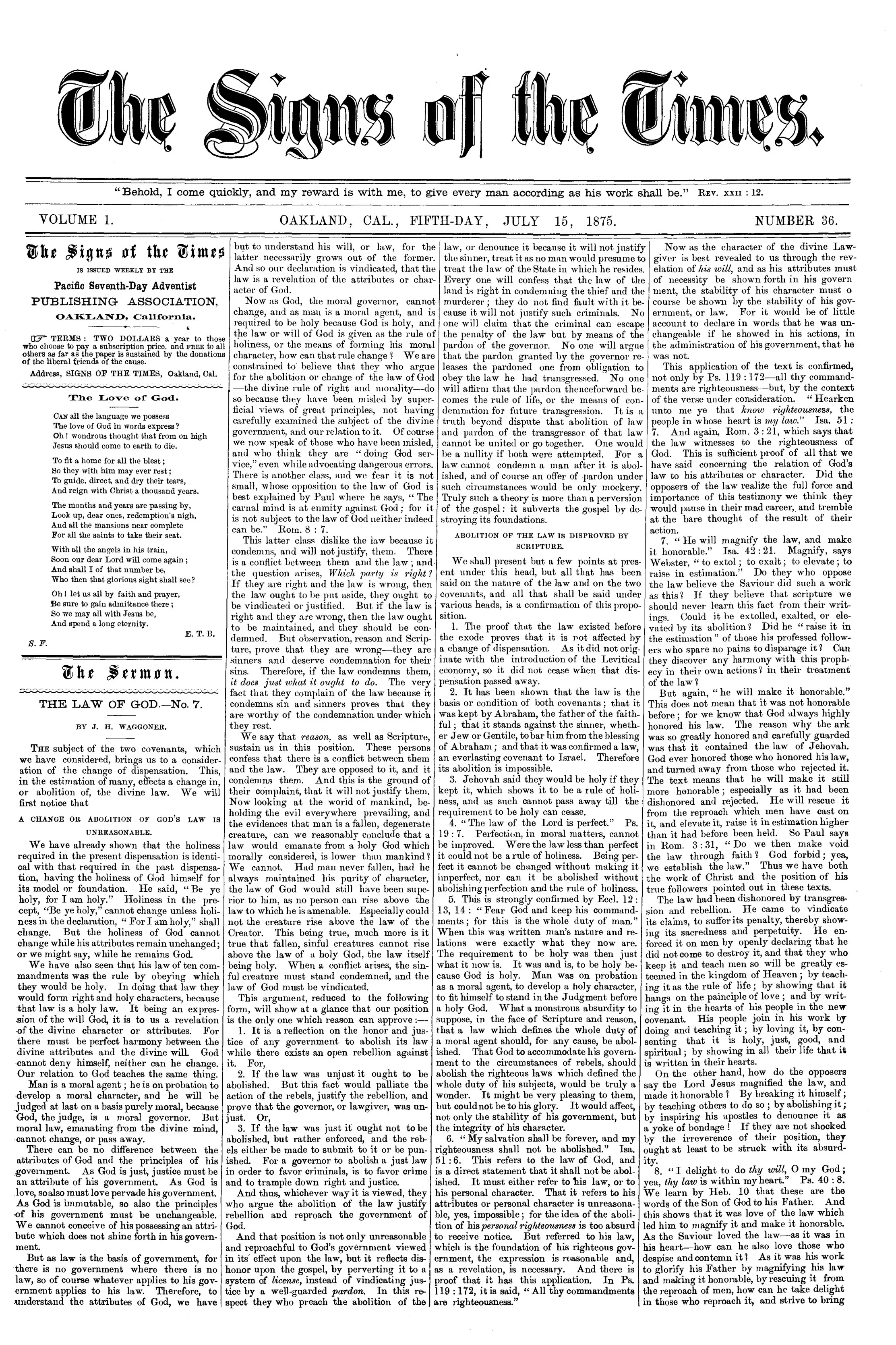 Vol. 1, No. 36.