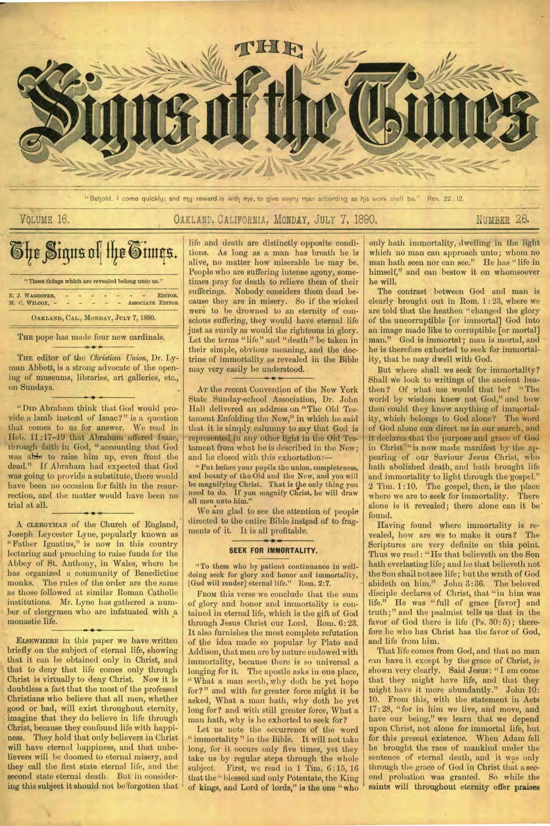 Vol. 16, No. 26.