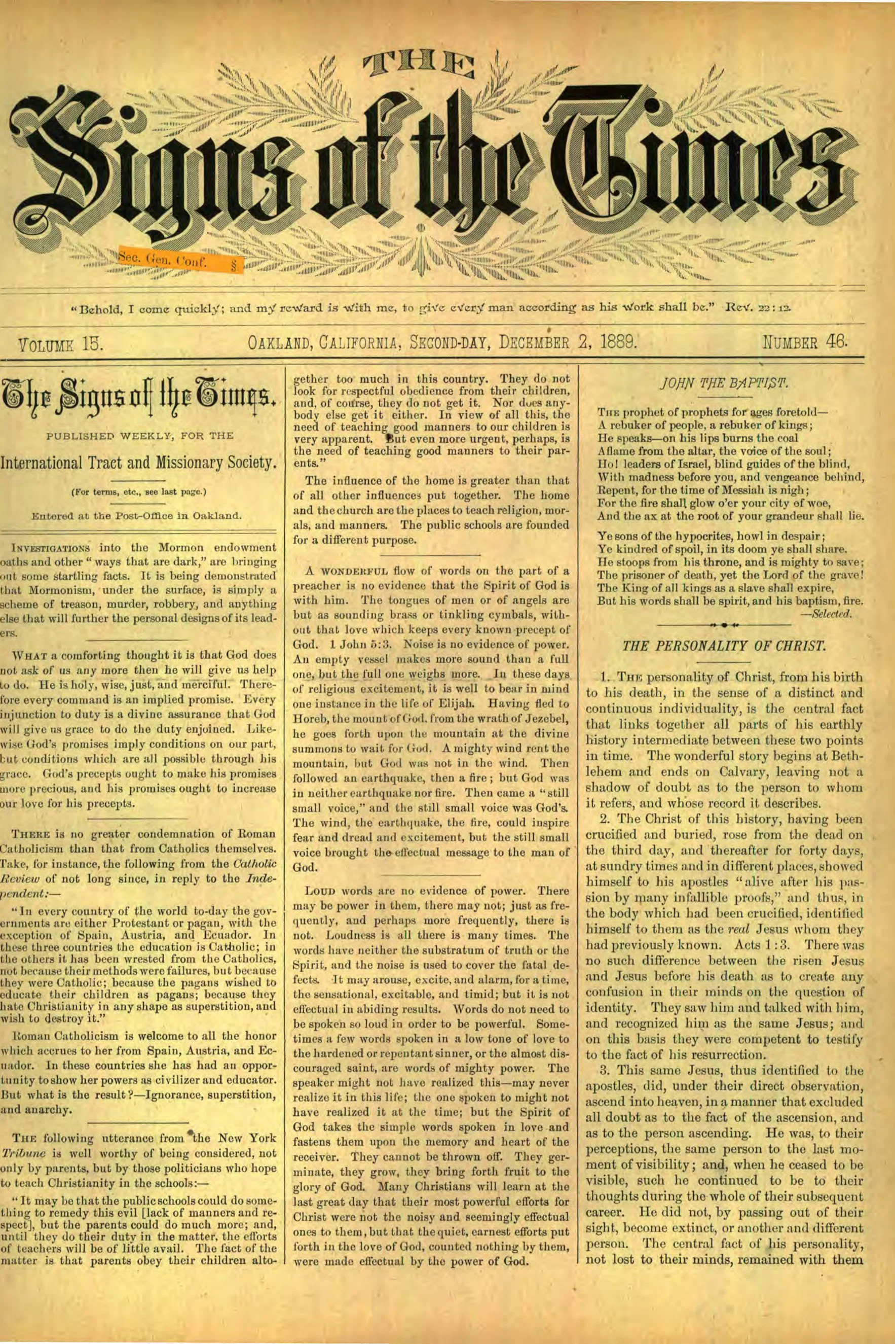 Vol. 15, No. 46.