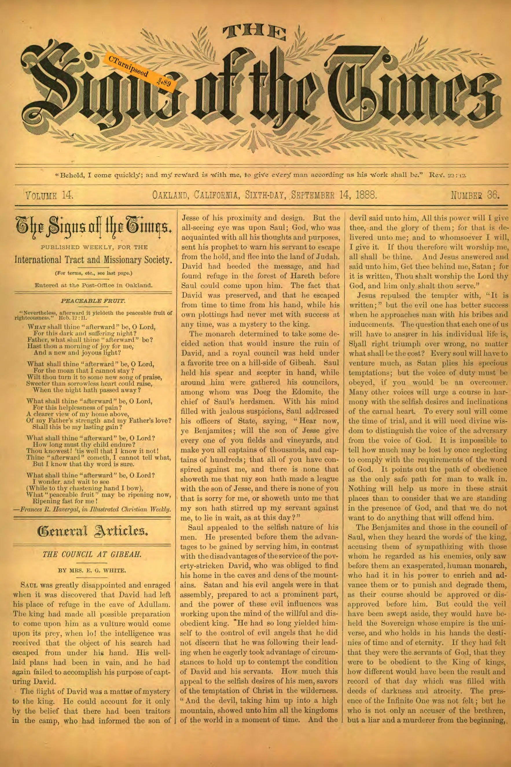 Vol. 14, No. 36.