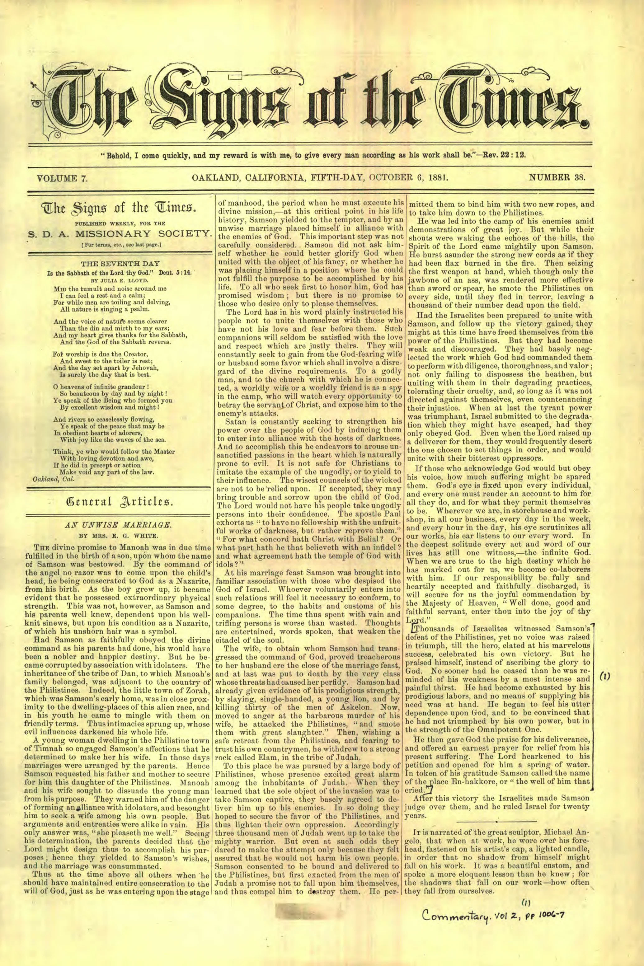 Vol. 7, No. 38.