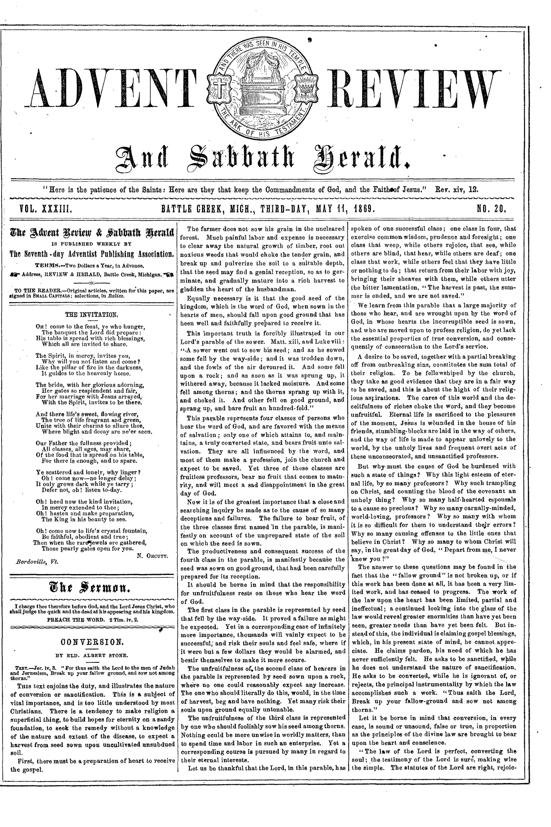 Vol. 33, No. 20.