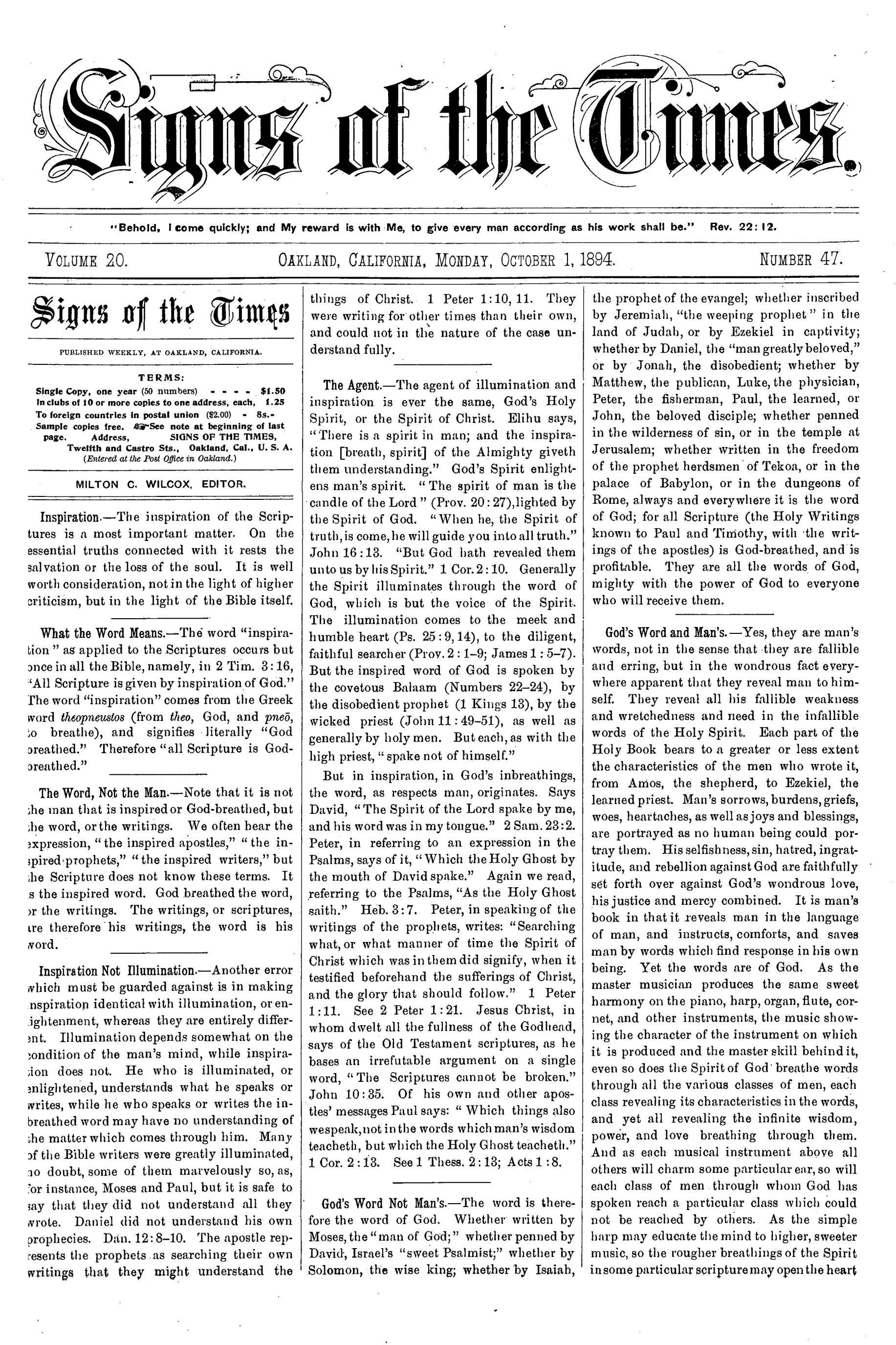Vol. 20, No. 47.