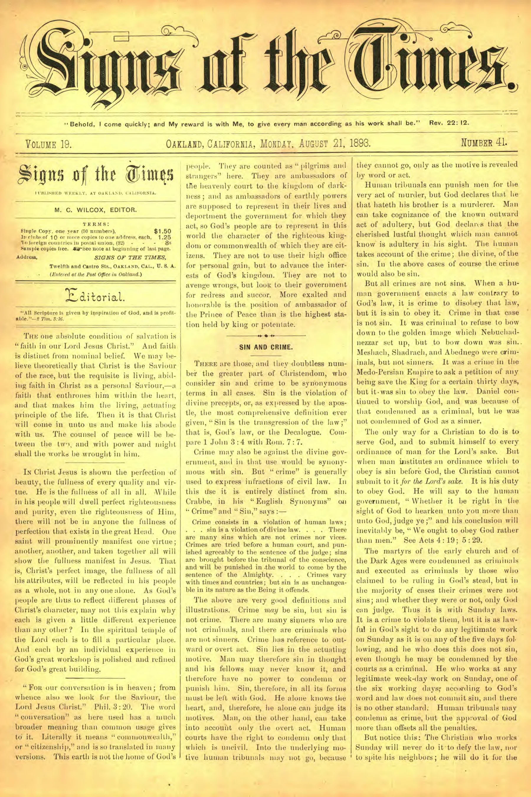 Vol. 19, No. 41.