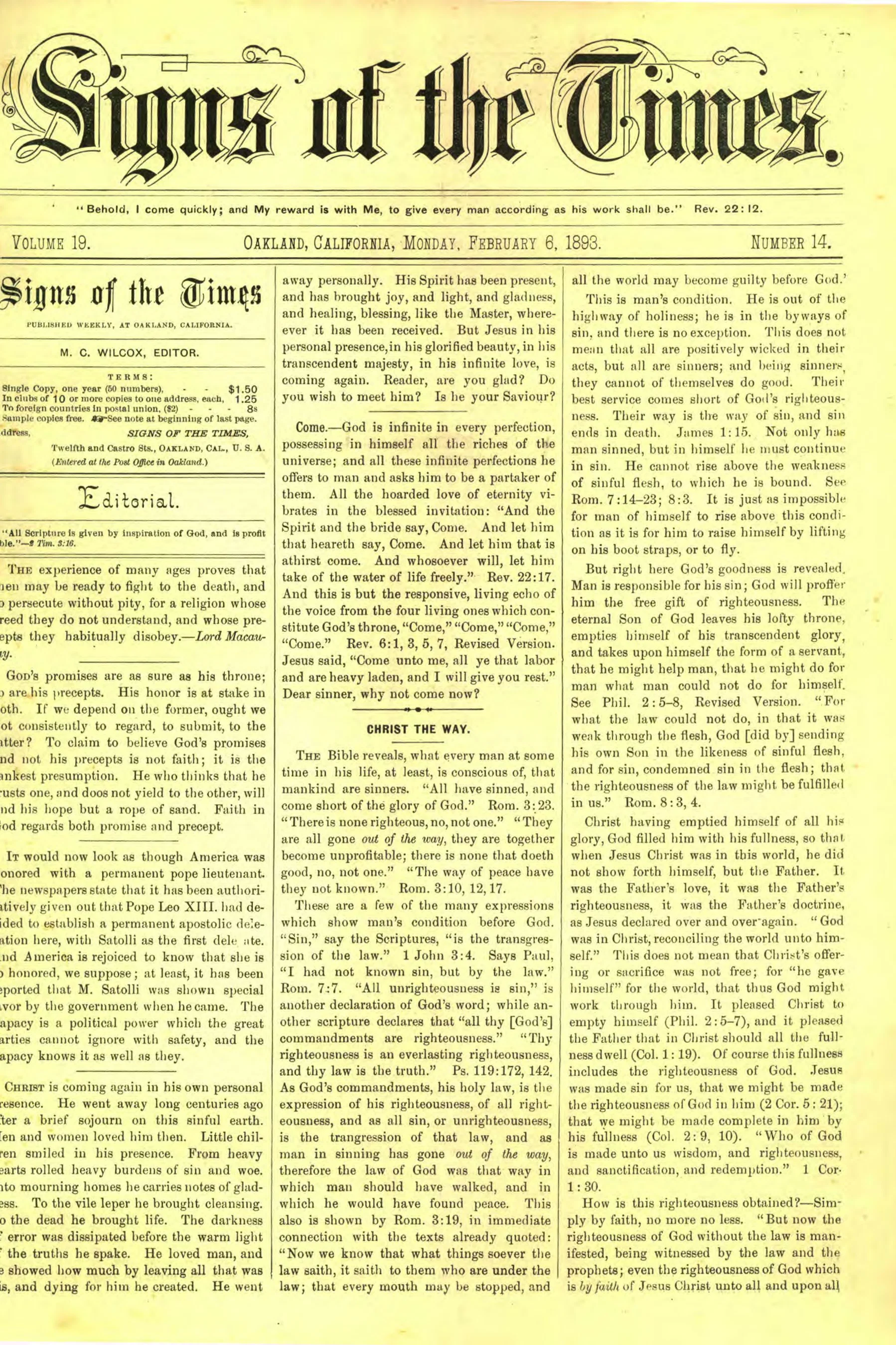 Vol. 19, No. 14.