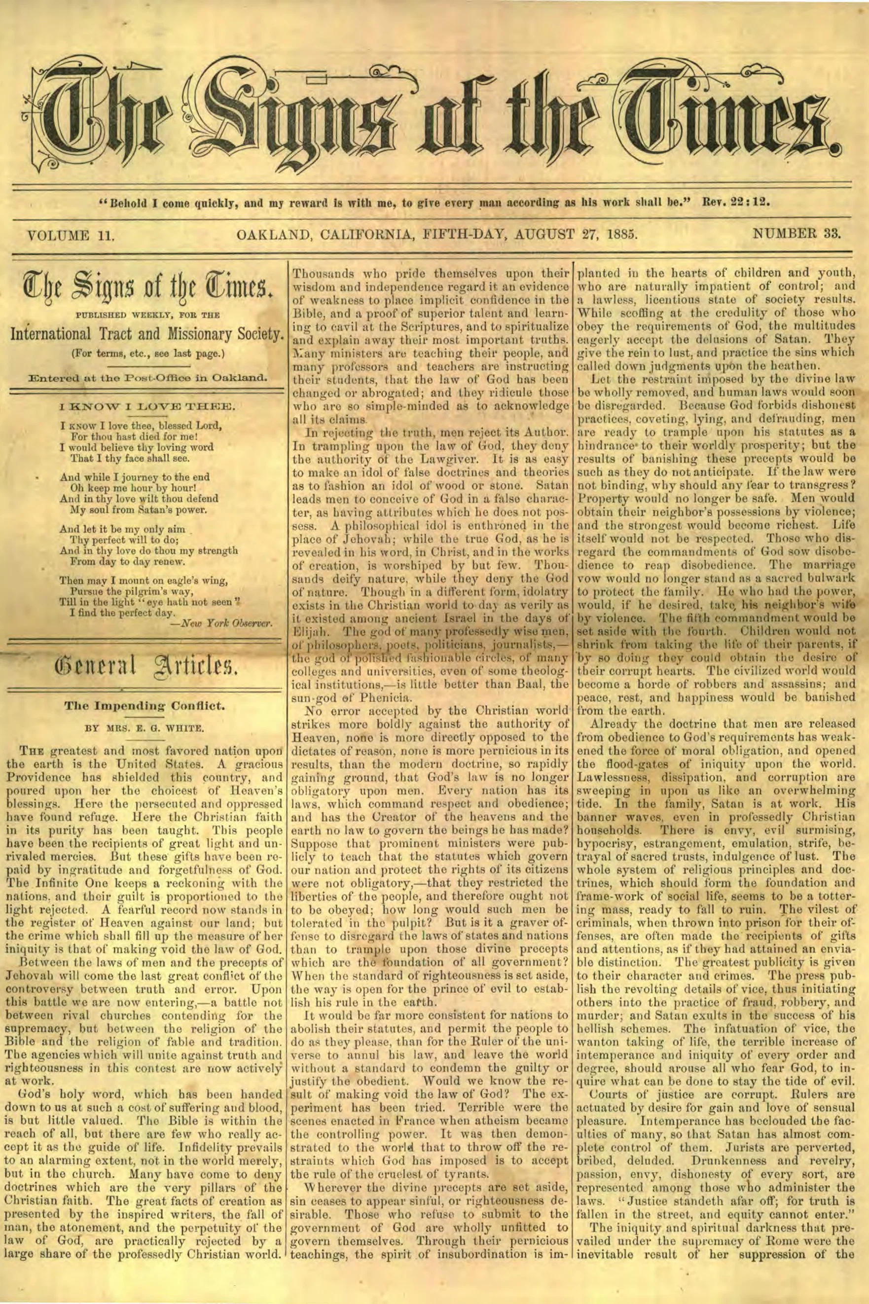 Vol. 11, No. 33.