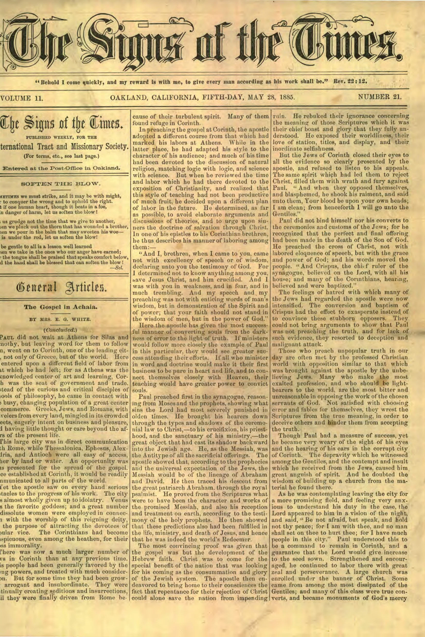 Vol. 11, No. 21.