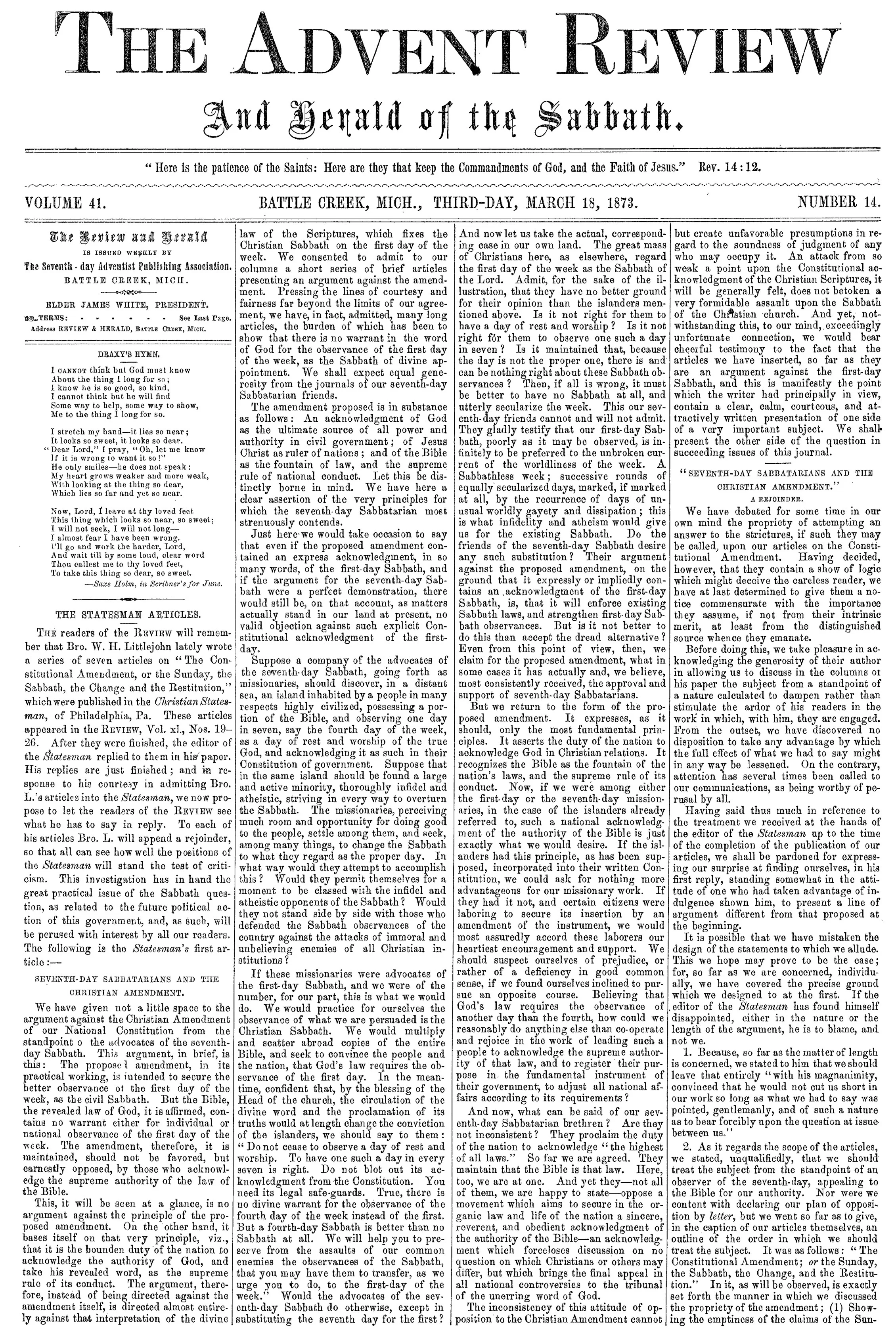 Vol. 41, No. 14.