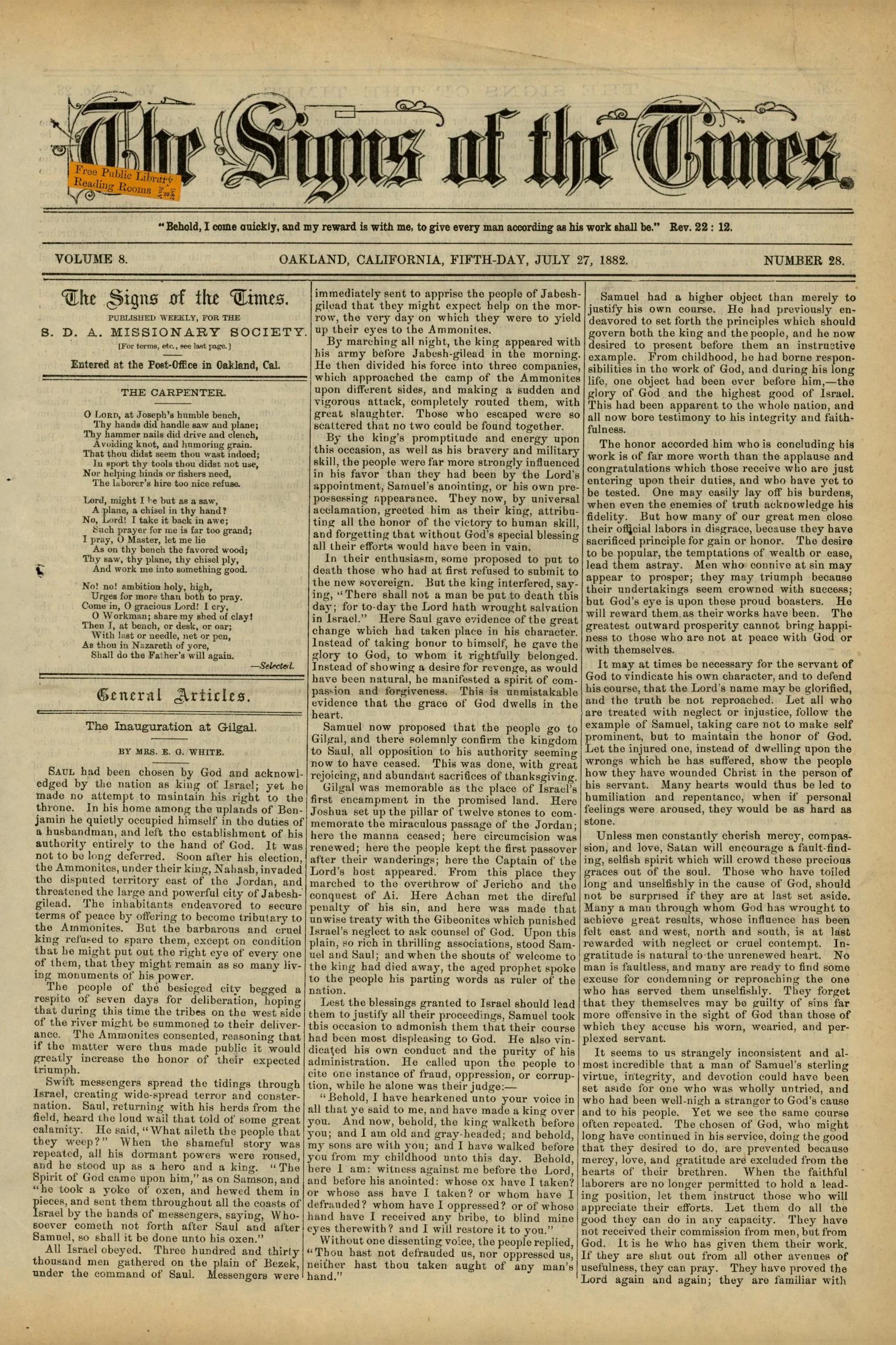 Vol. 8, No. 28.