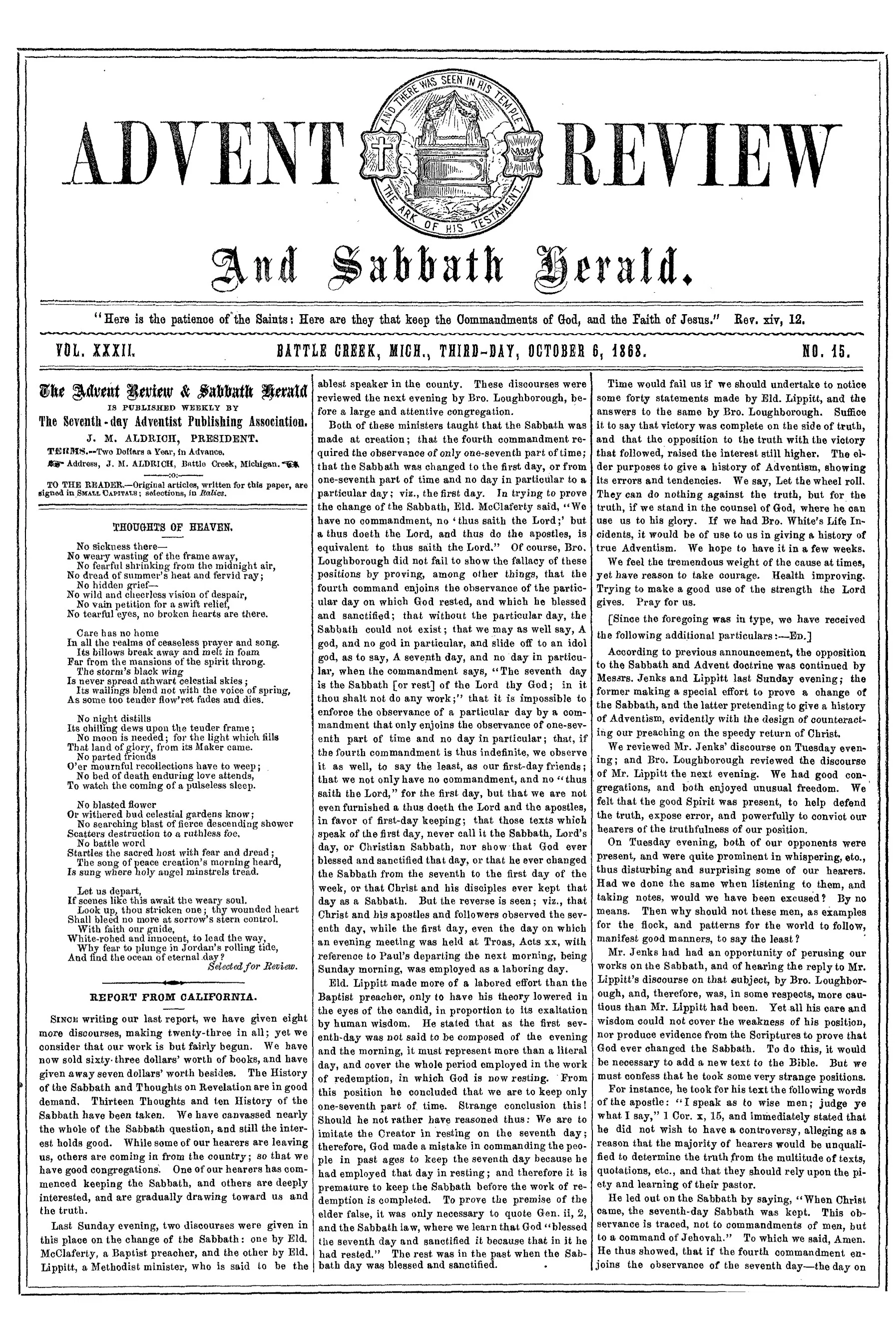 Vol. 32, No. 15.