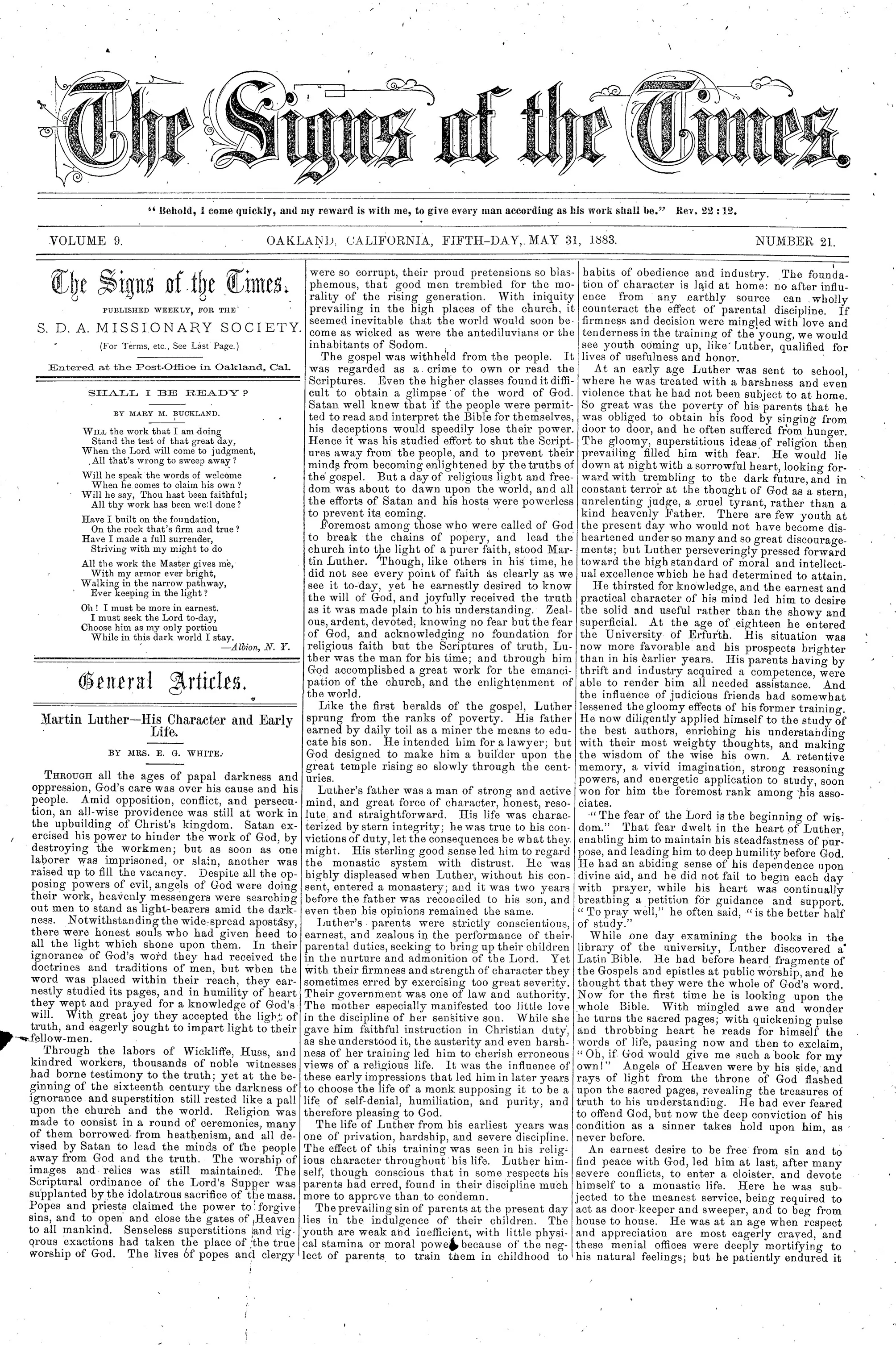 Vol. 9, No. 21.
