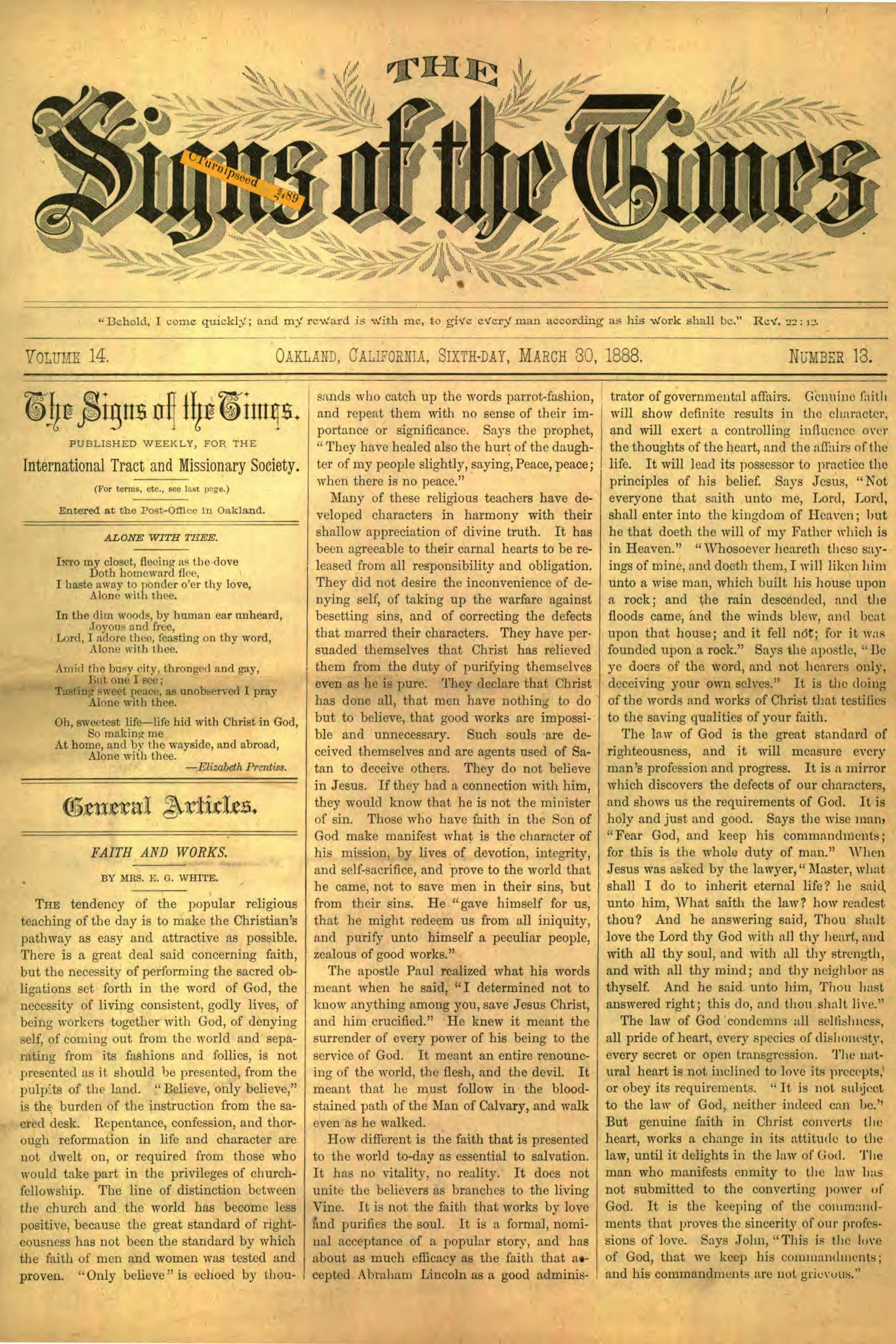 Vol. 14, No. 13.