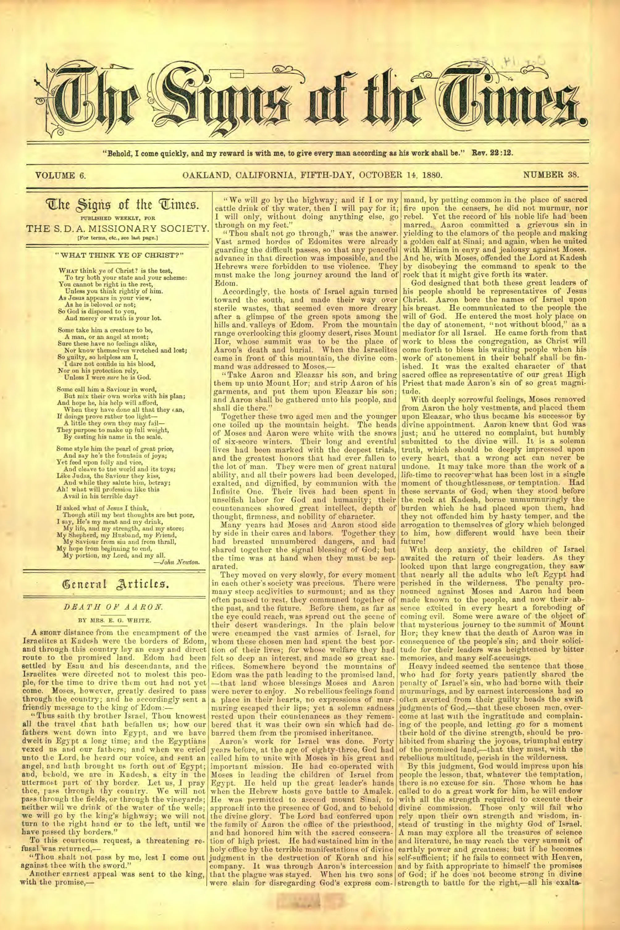 Vol. 6, No. 38.