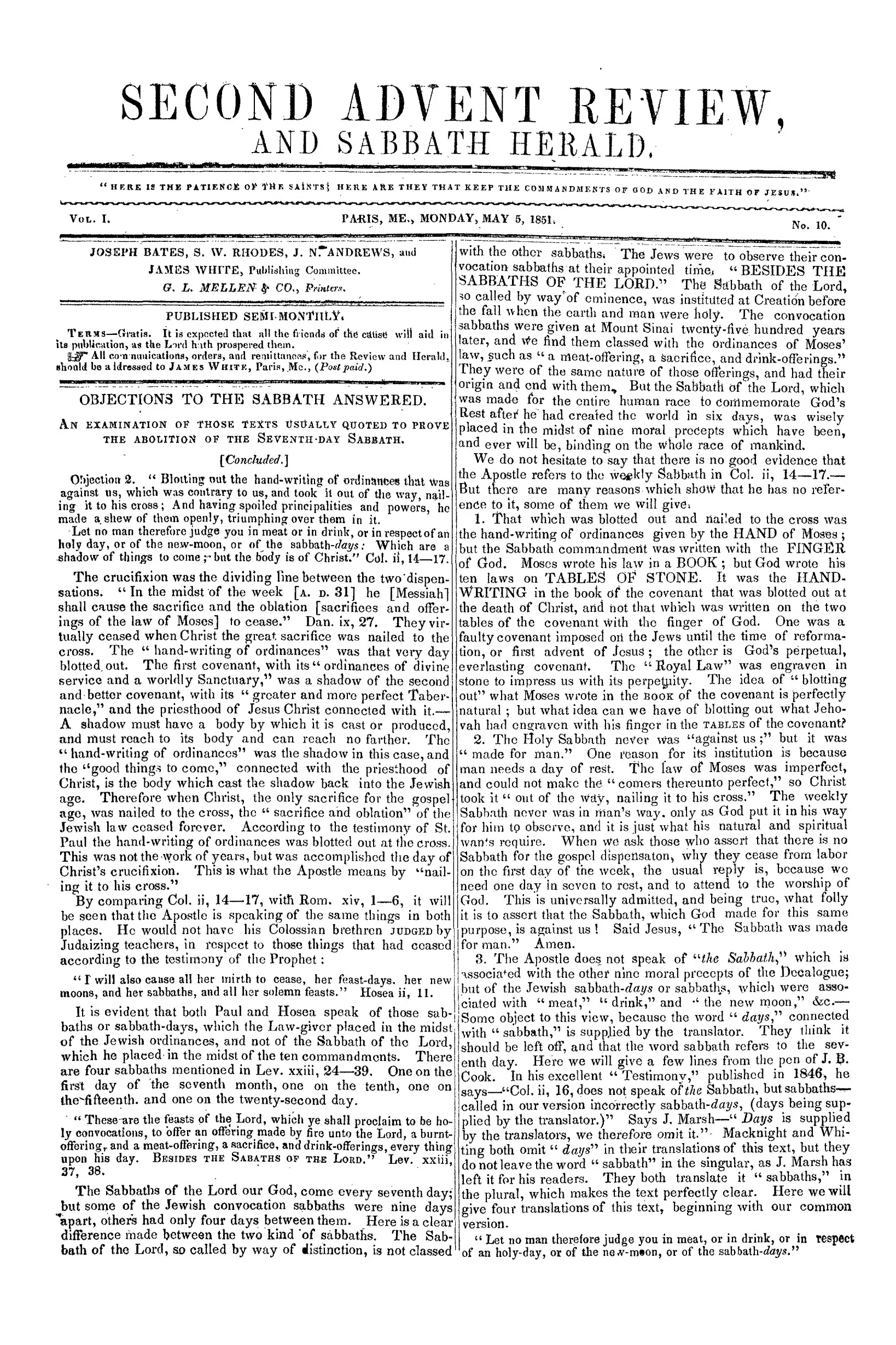 Vol. 1, No. 10.