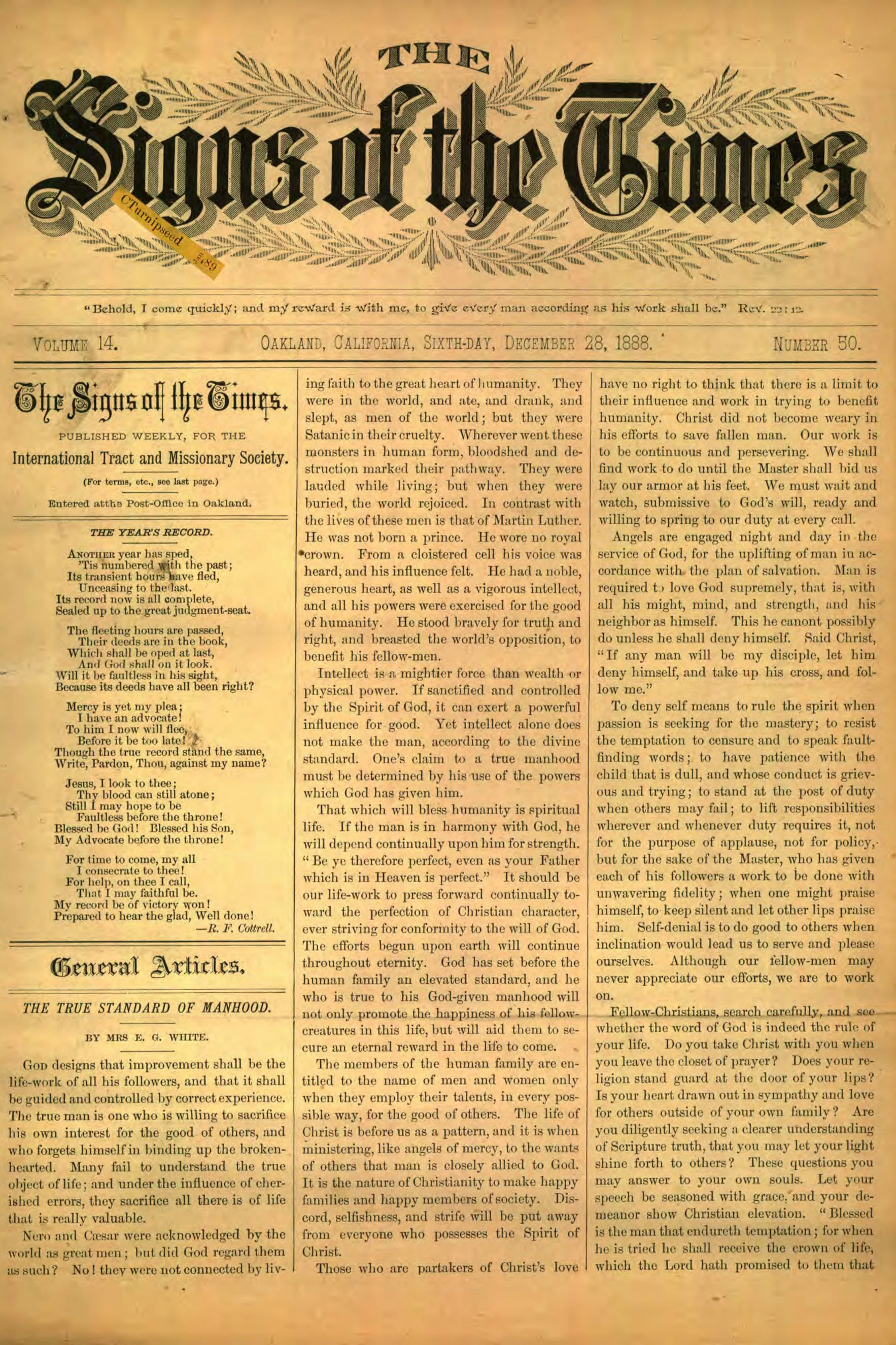 Vol. 14, No. 50.