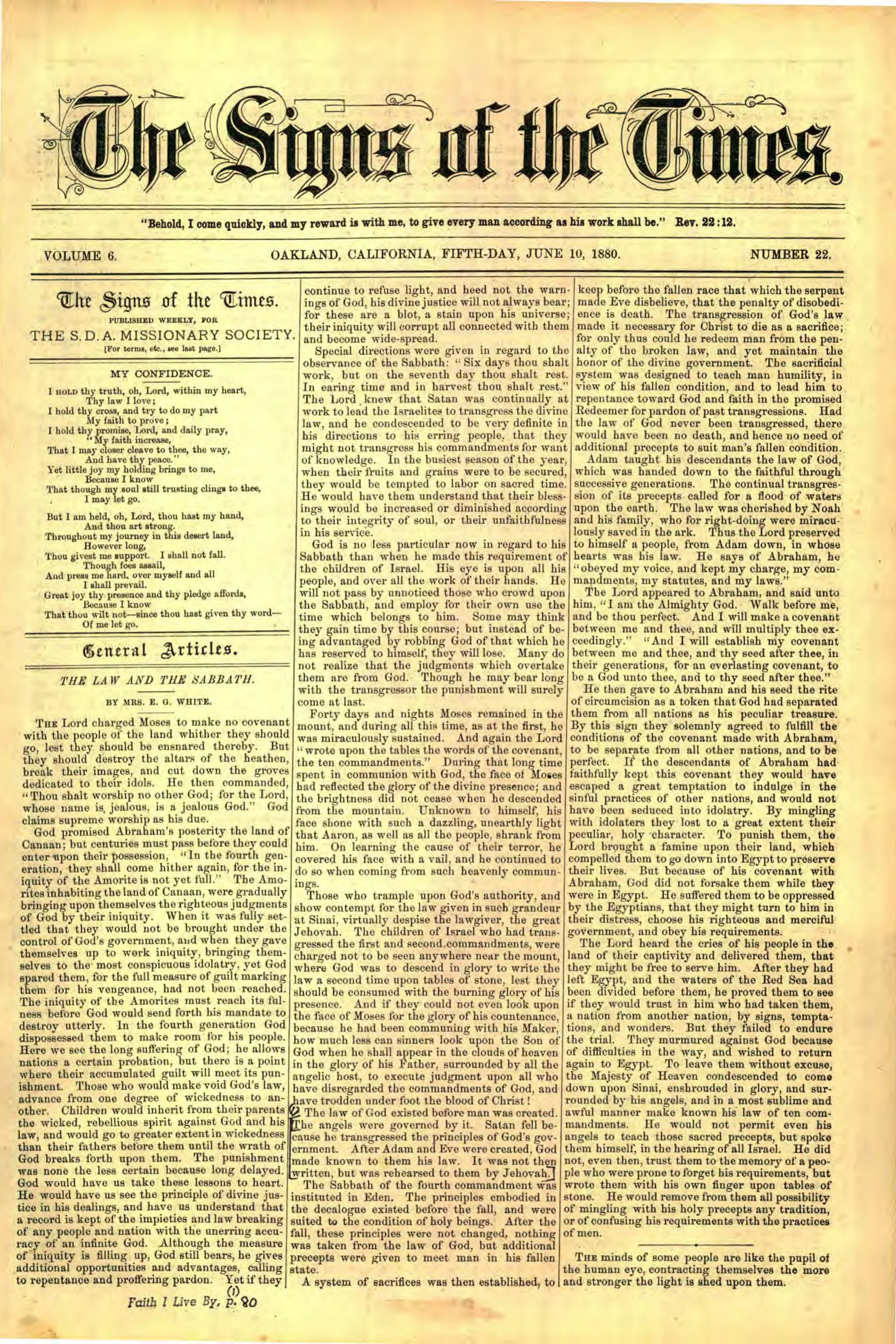 Vol. 6, No. 22.