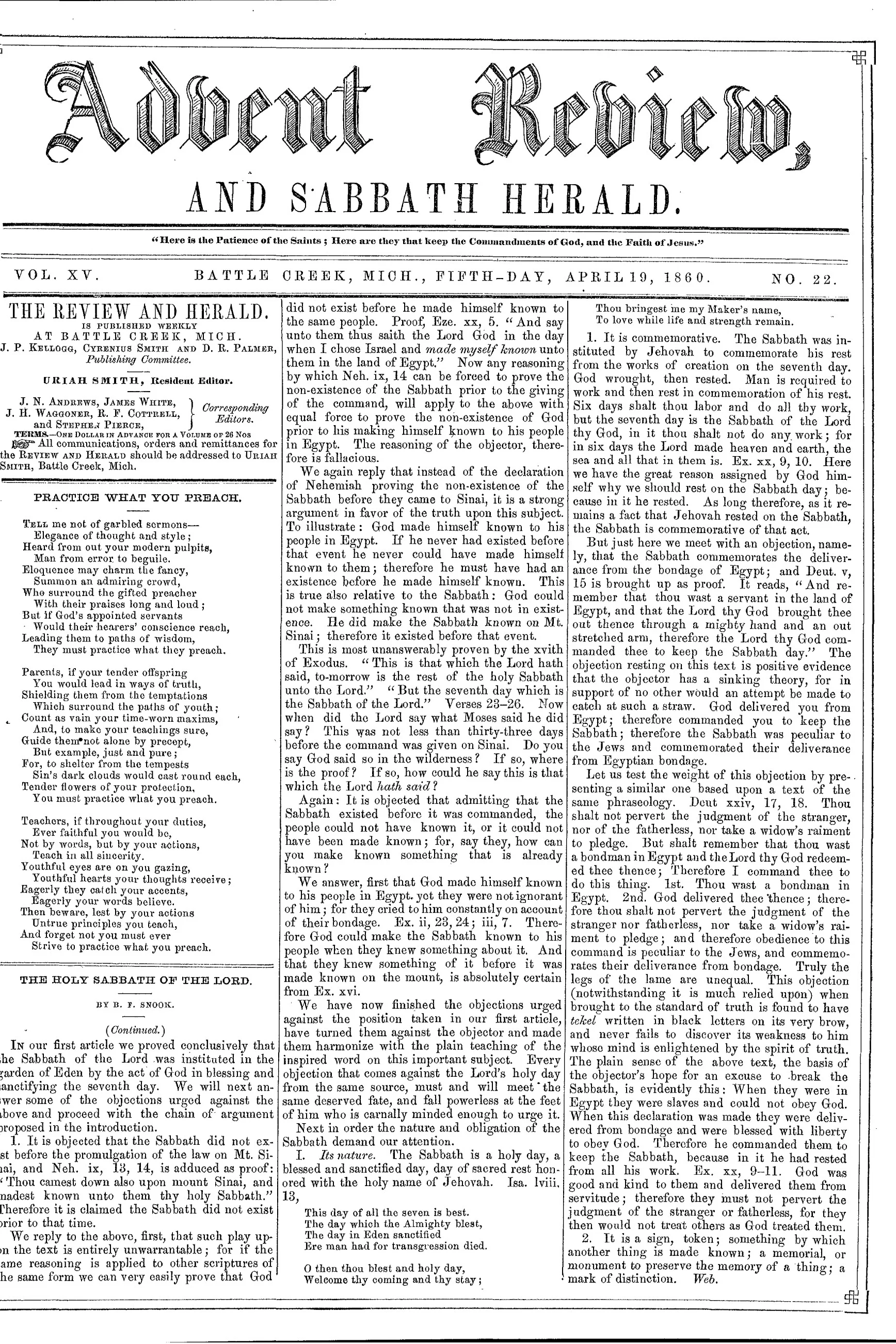 Vol. 15, No. 22.