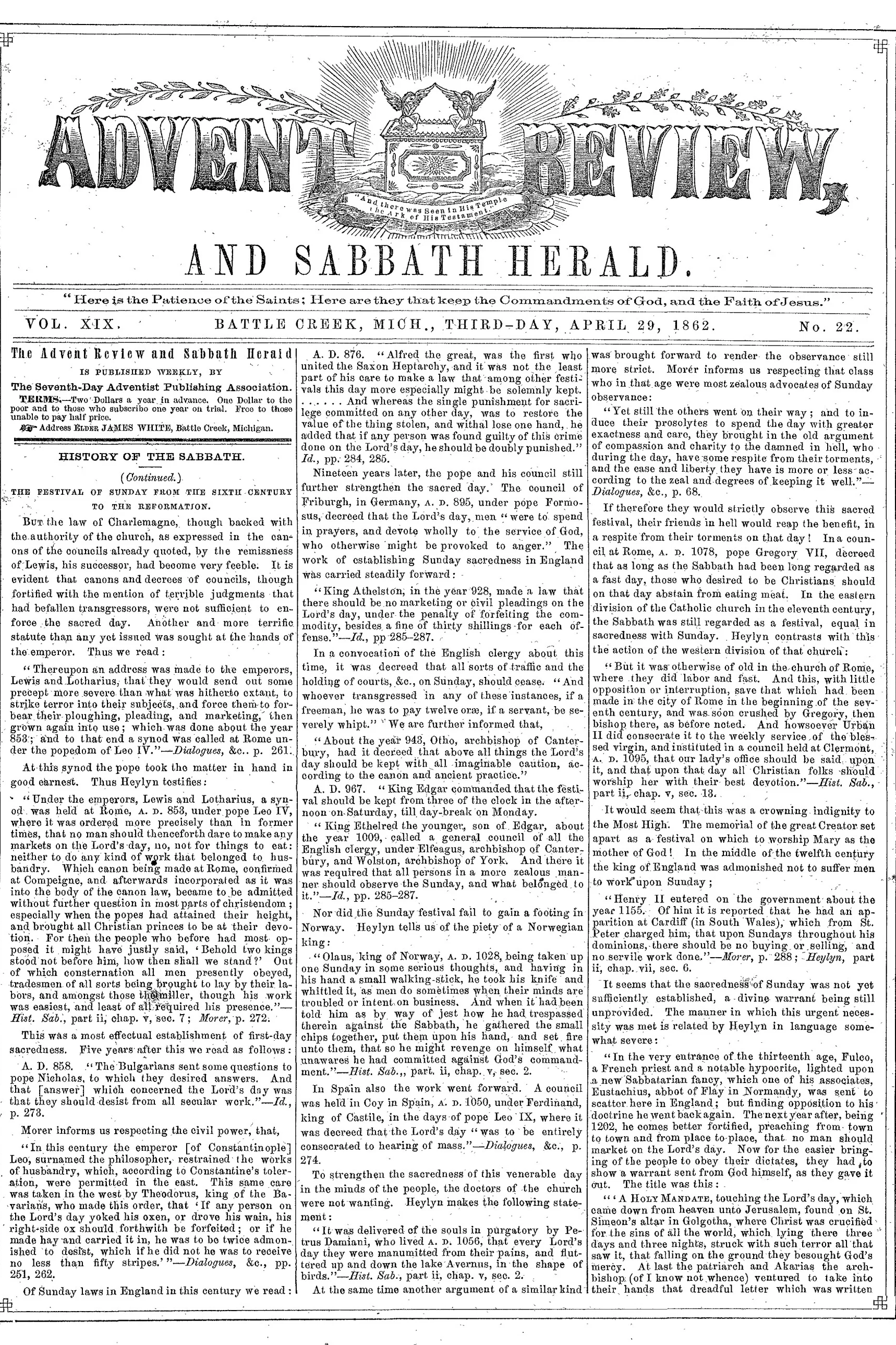 Vol. 19, No. 22.