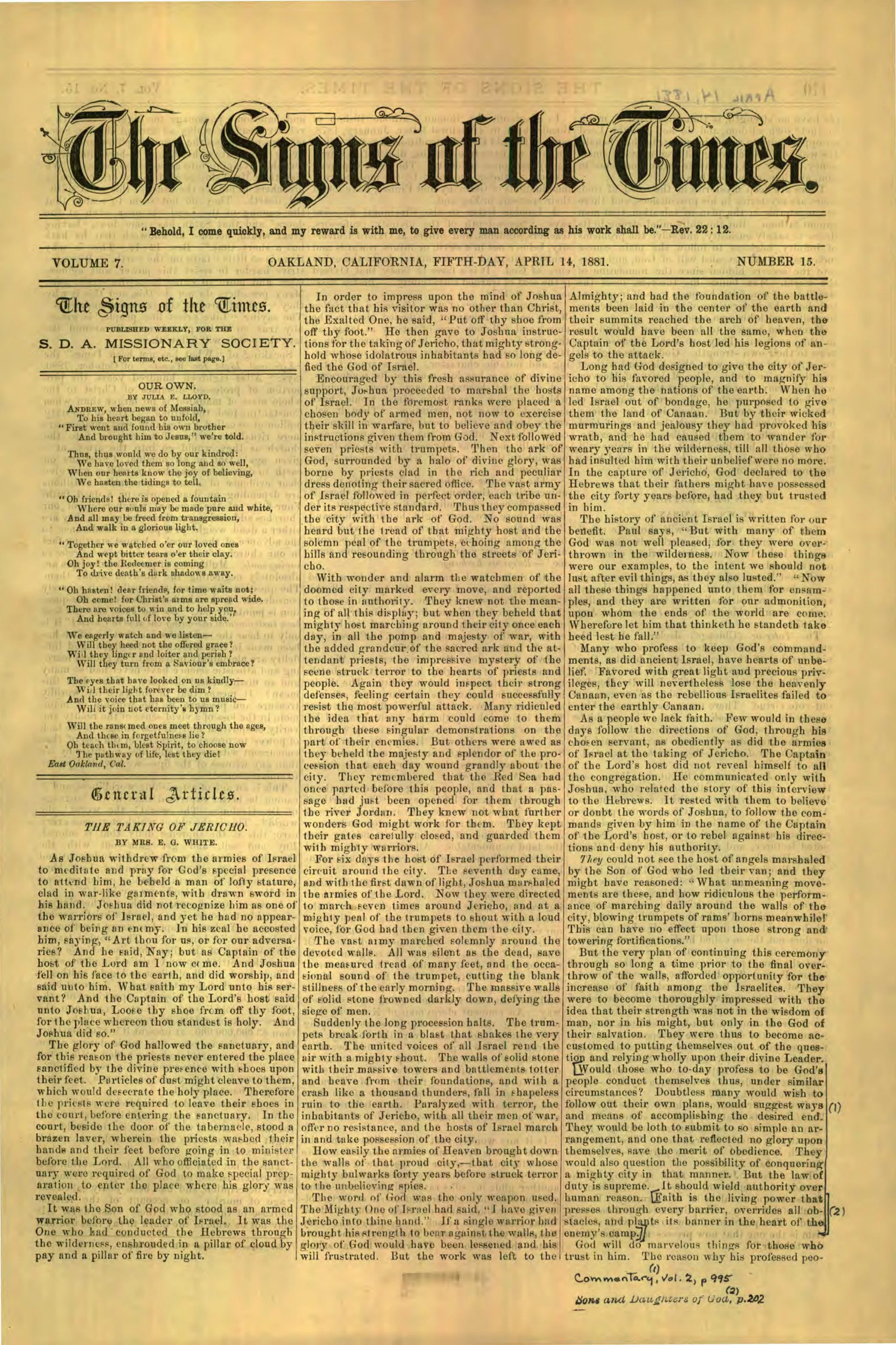 Vol. 7, No. 15.