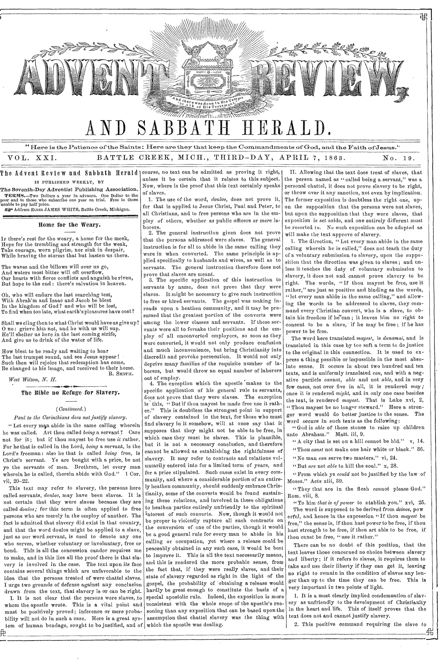 Vol. 21, No. 19.