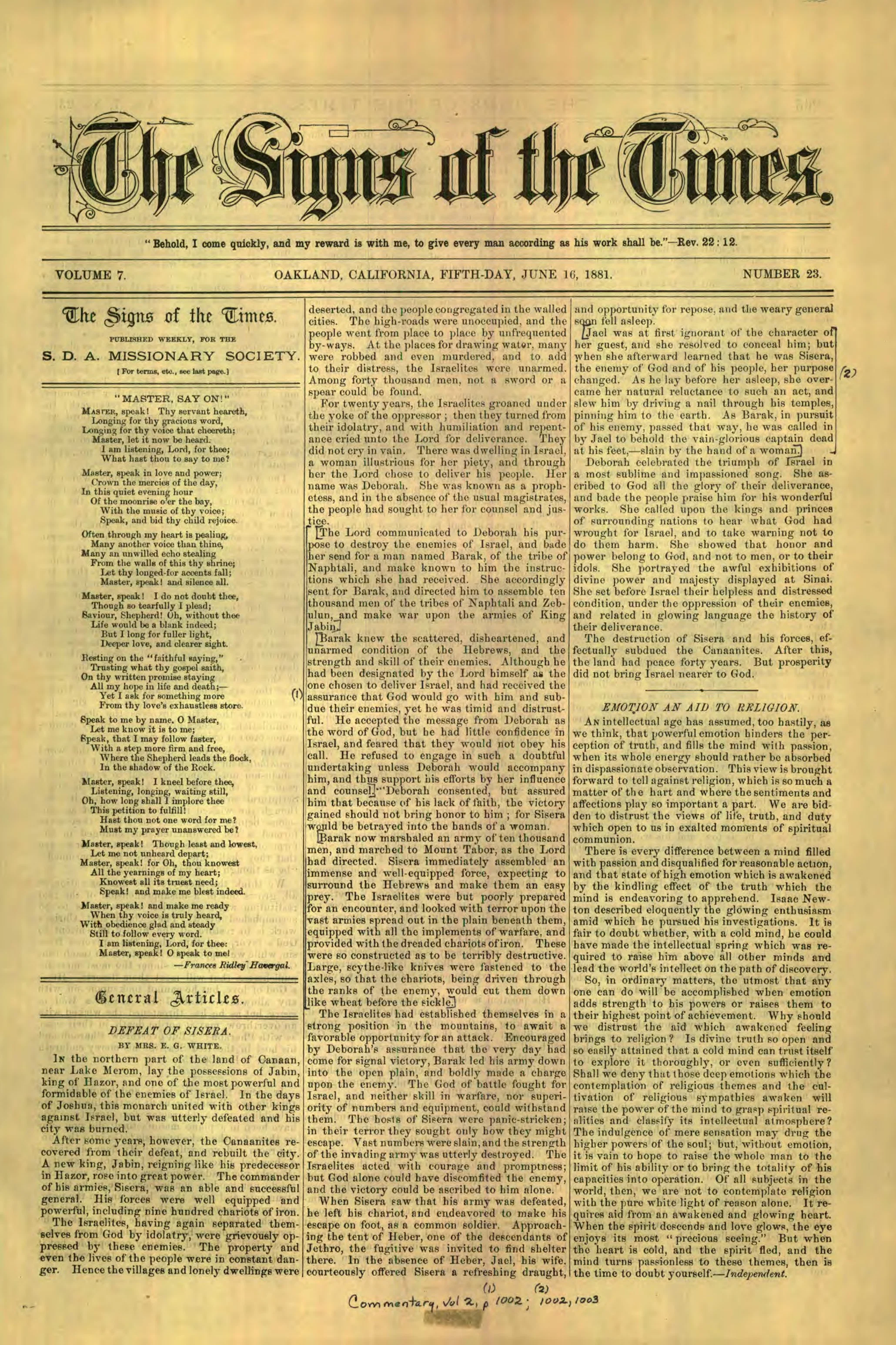 Vol. 7, No. 23.