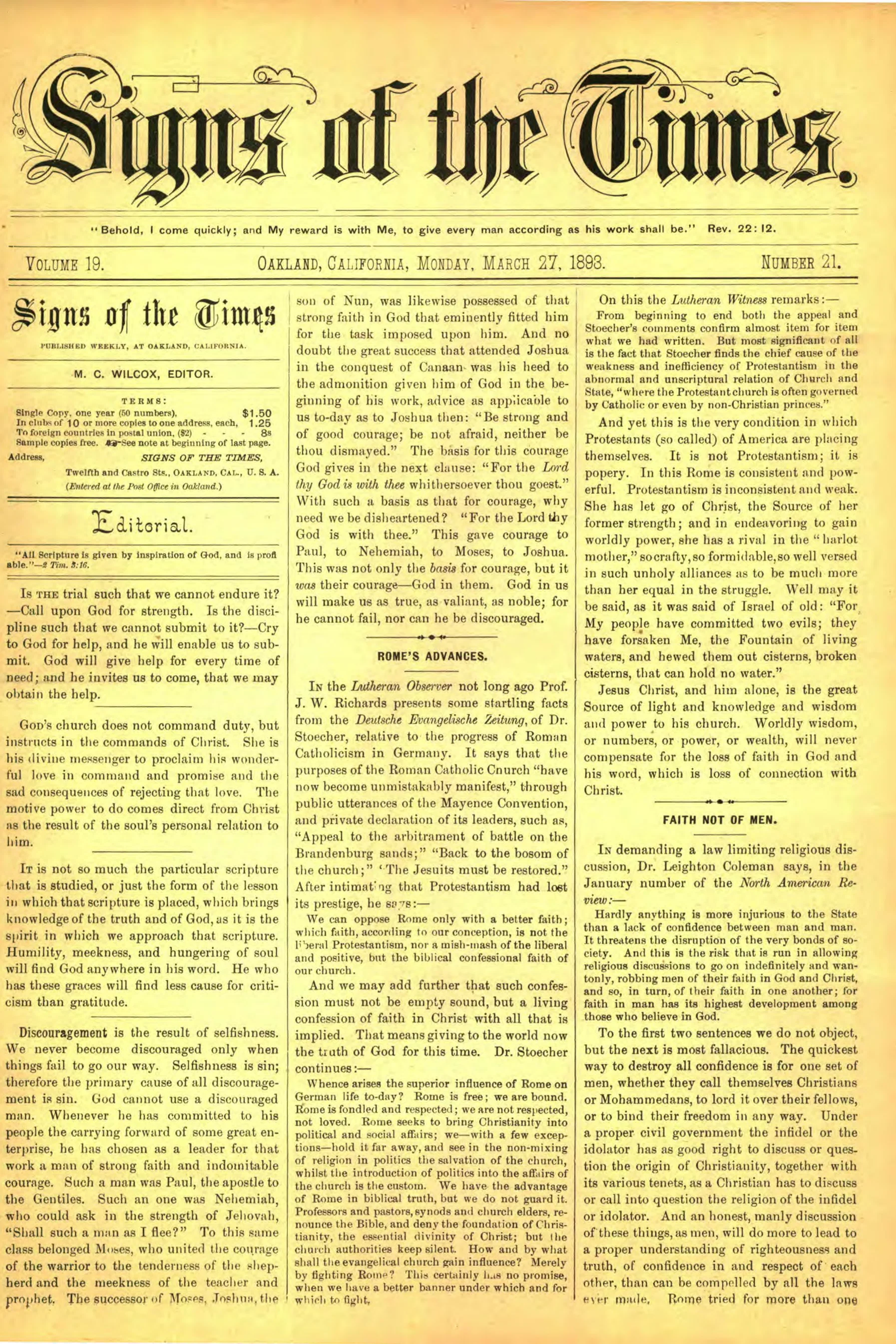 Vol. 19, No. 21.