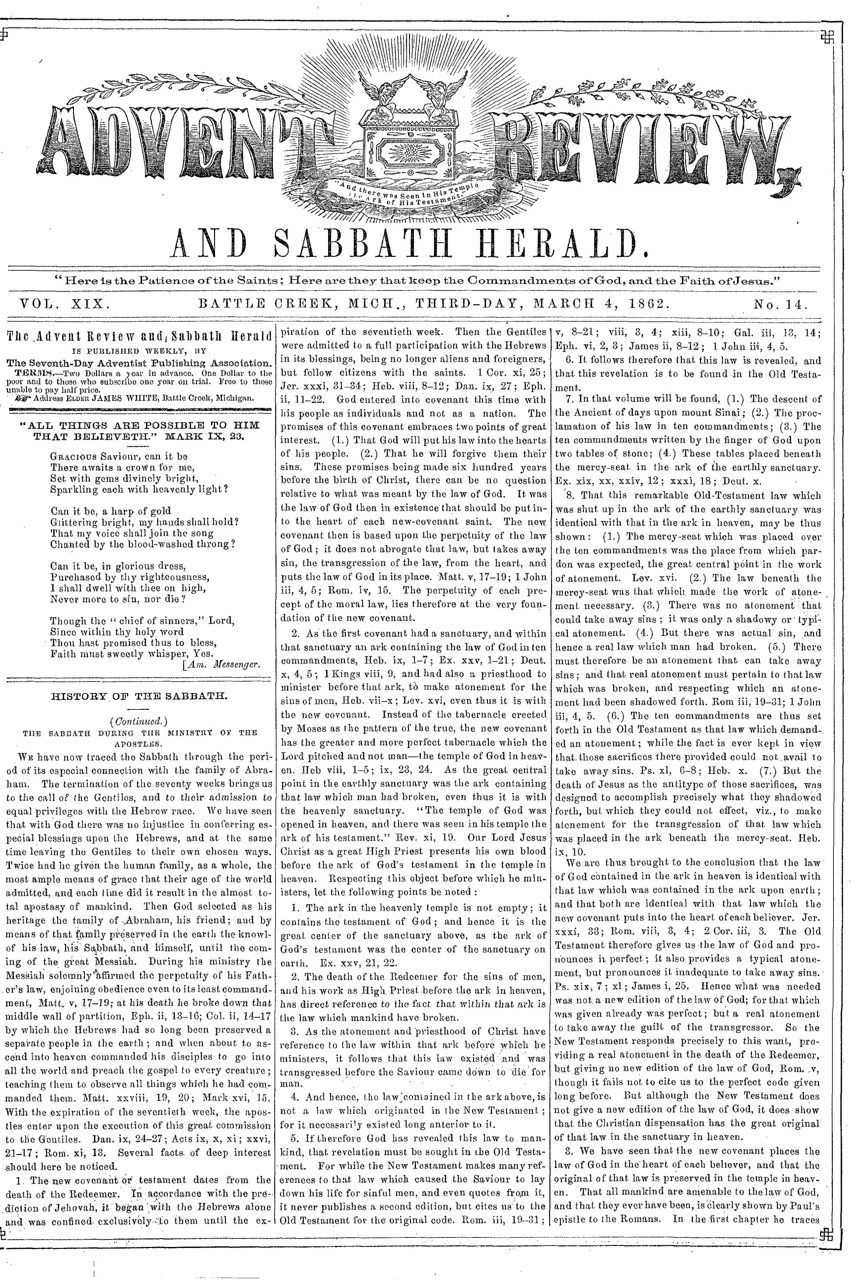 Vol. 19, No. 14.
