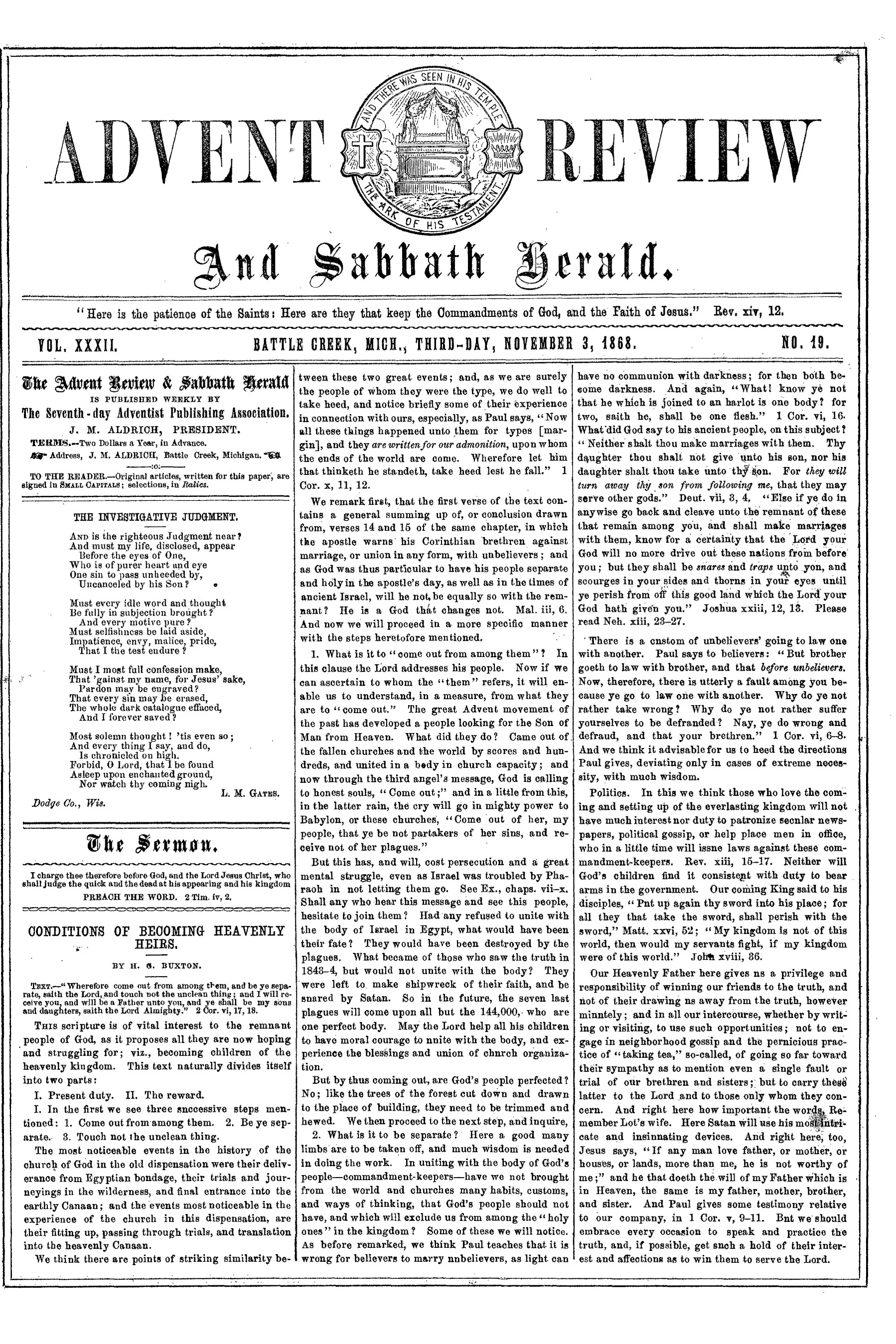 Vol. 32, No. 19.