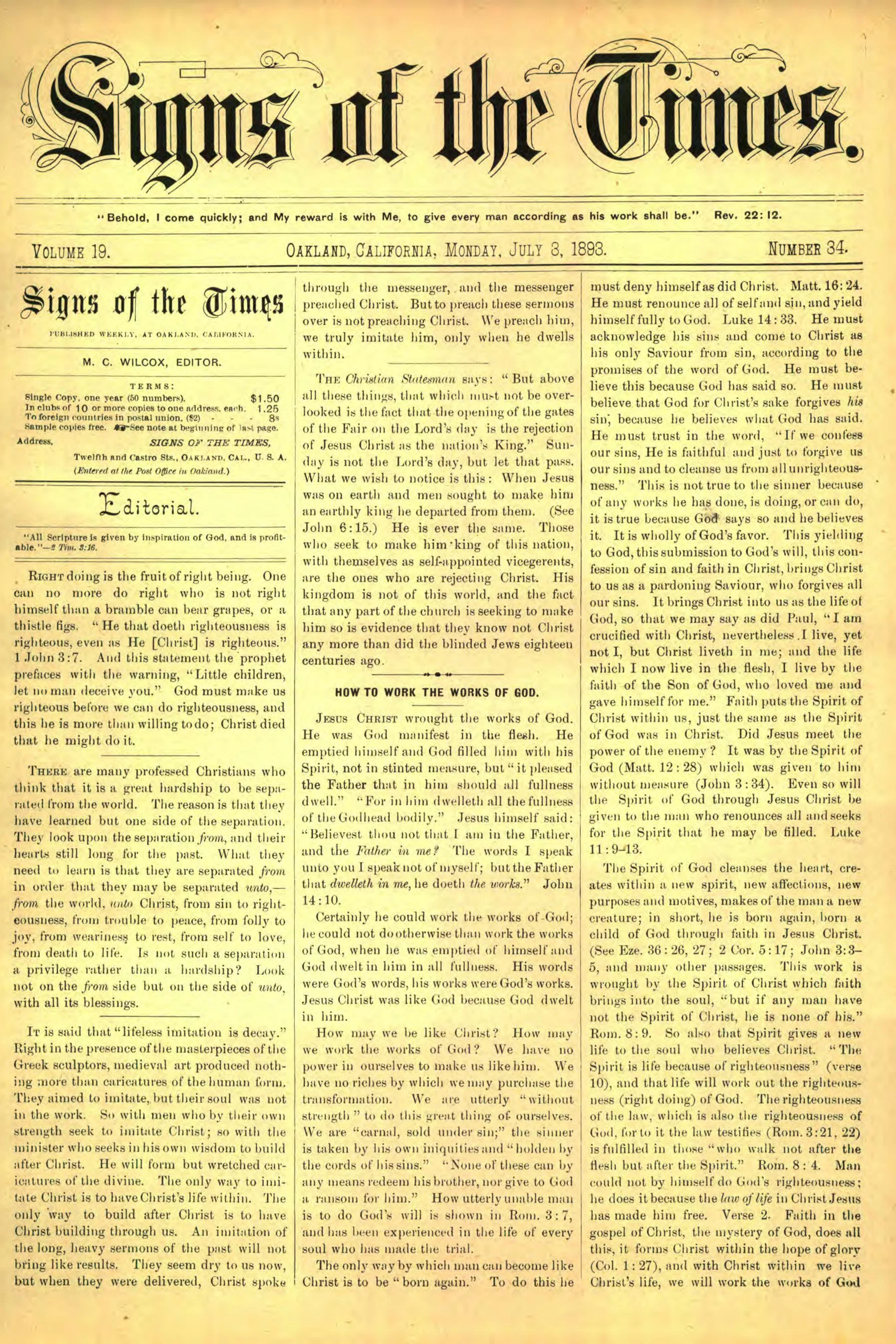 Vol. 19, No. 34.