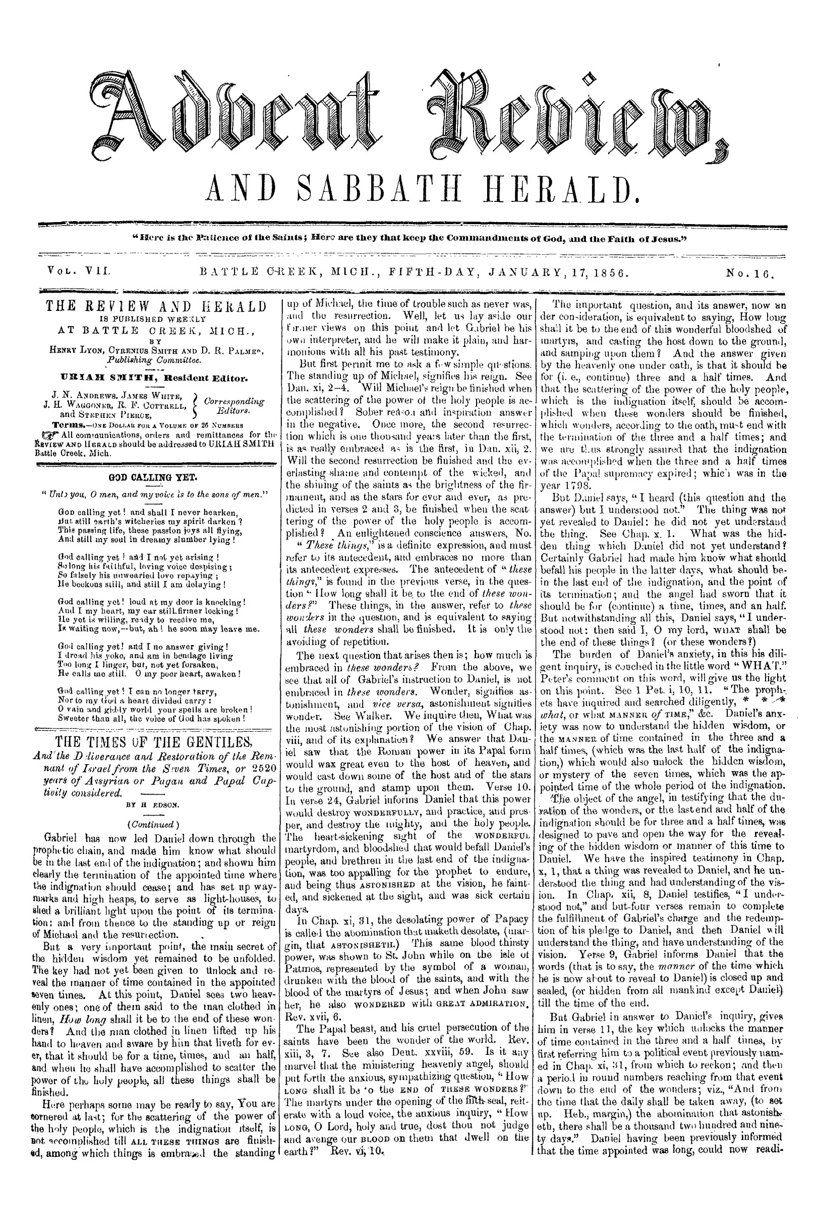 Vol. 7, No. 16.