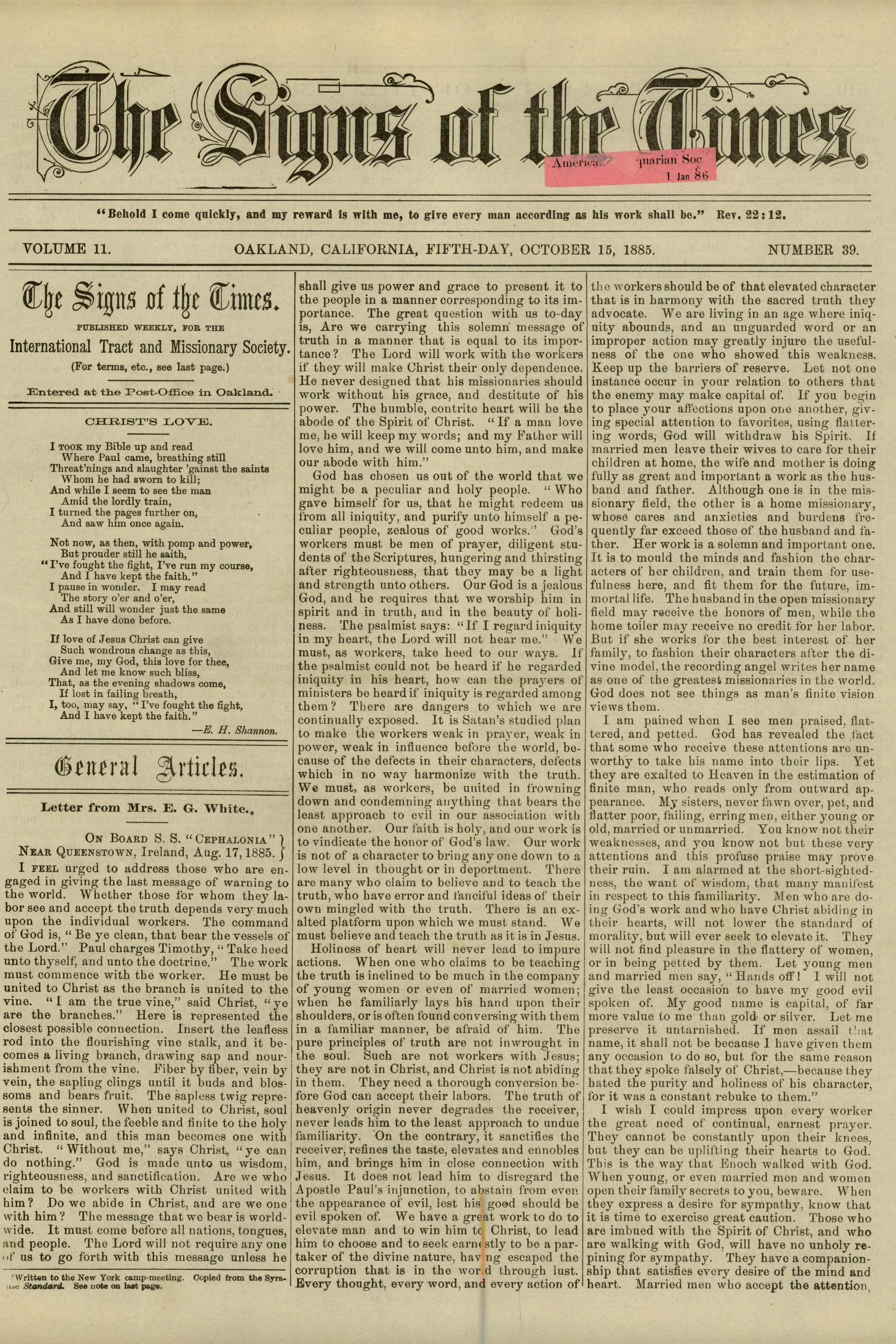 Vol. 11, No. 39.