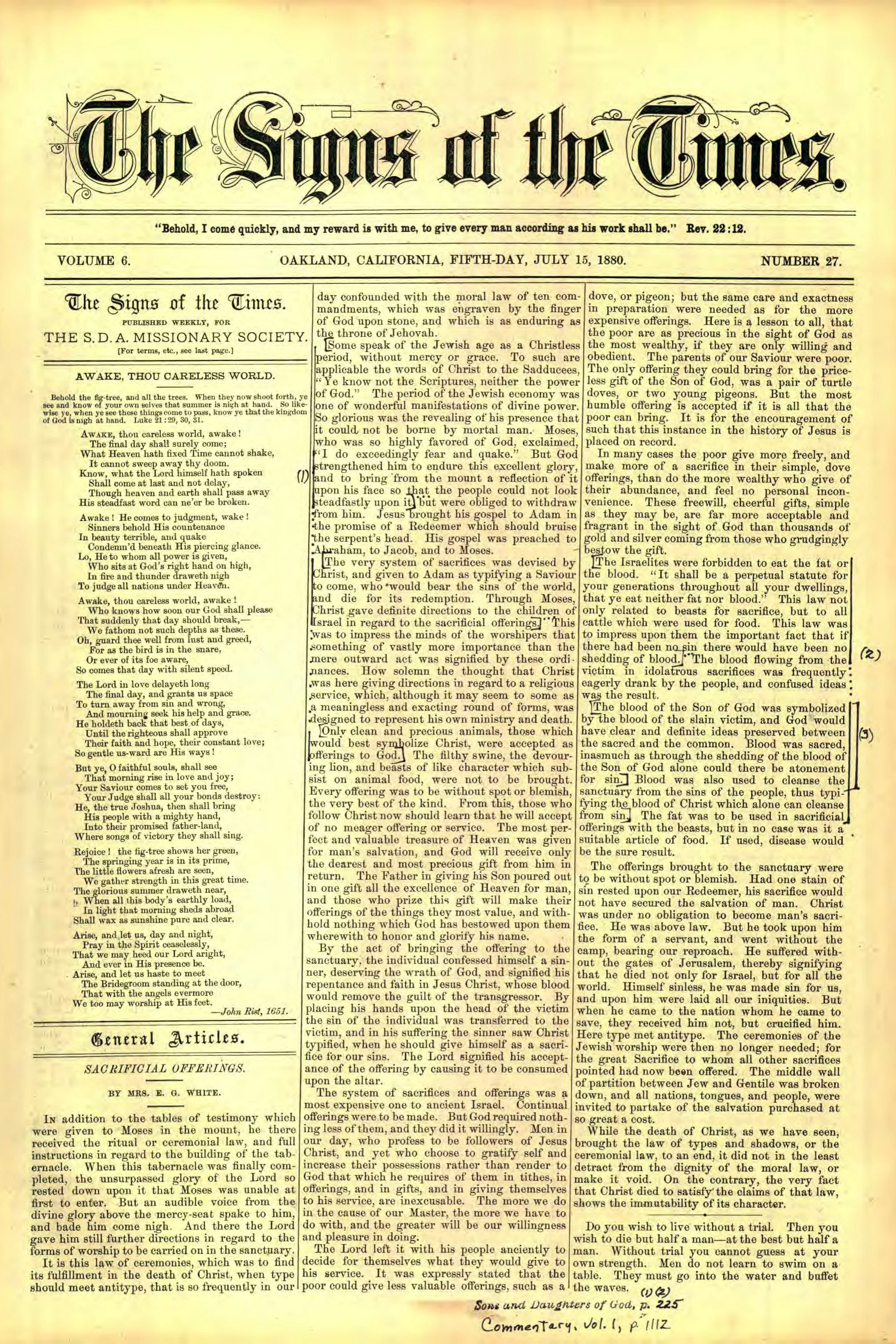 Vol. 6, No. 27.